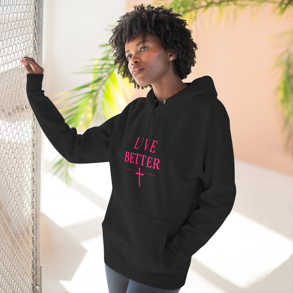 Women's Live Better, "Walk with Faith," Cross Hoodie — Faith-Inspired Inspirational Pullover