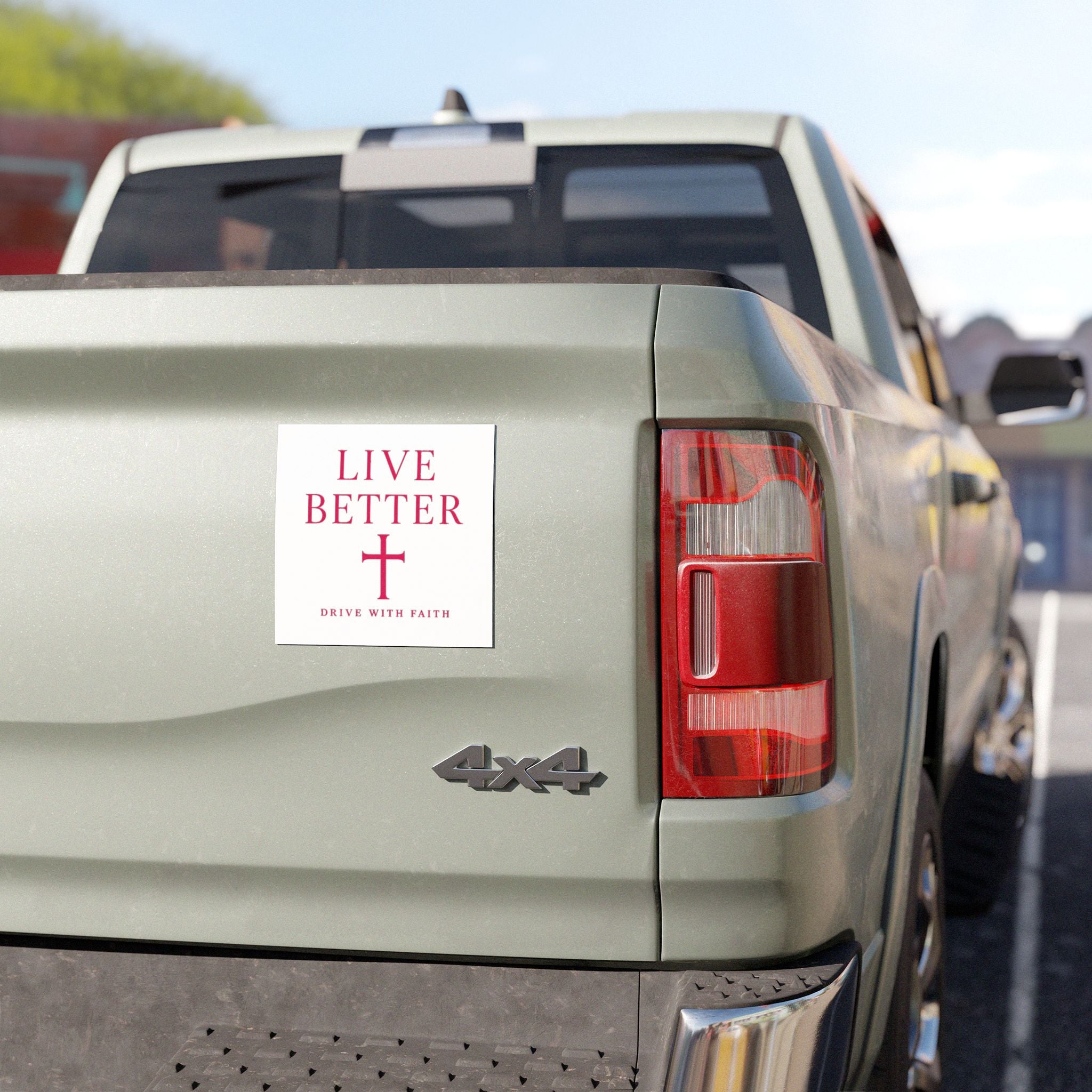 Imán para coche Live Better - Pegatina con cruz cristiana Drive With Faith