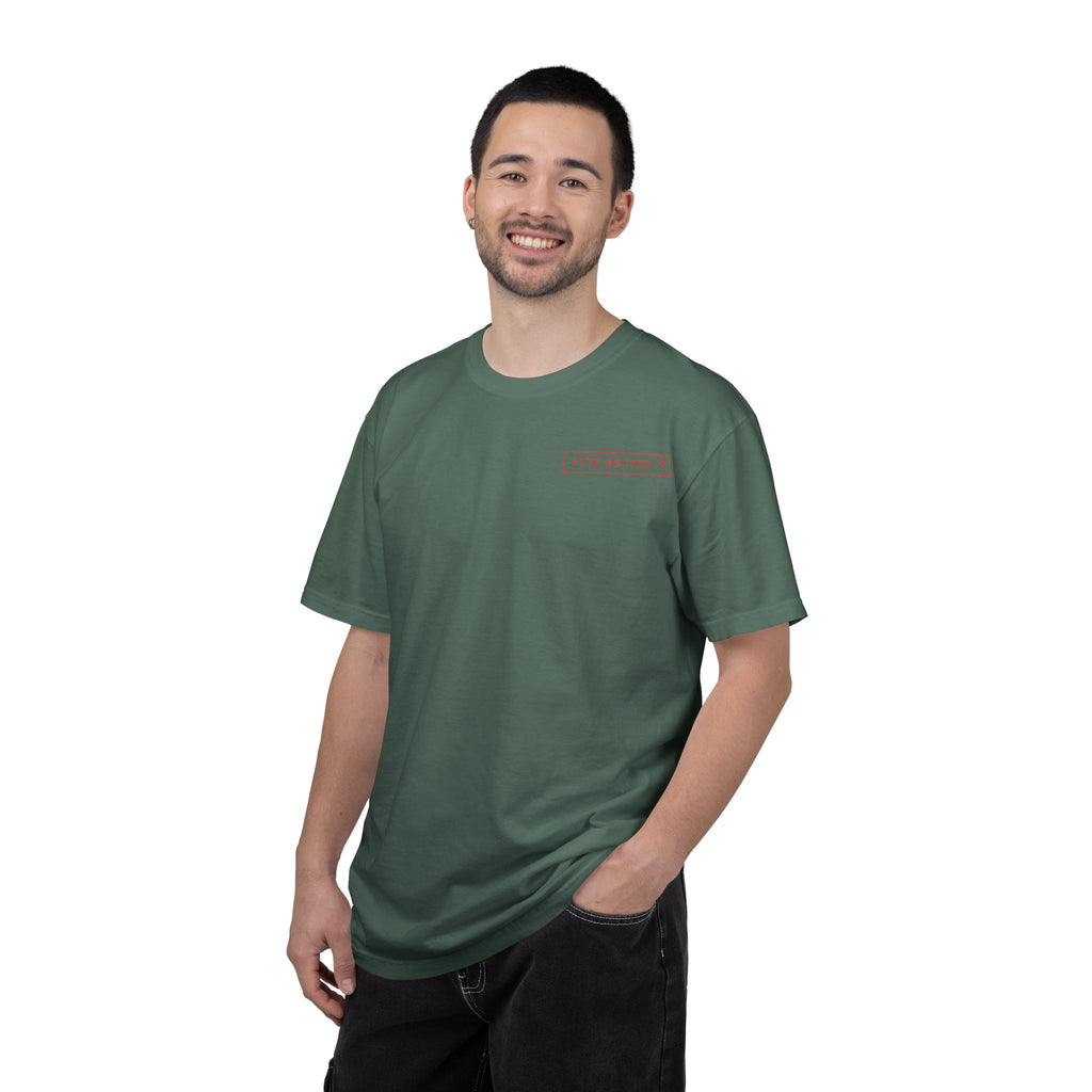 Vive la vida a tu manera, Letras rojas, Camiseta de hombre