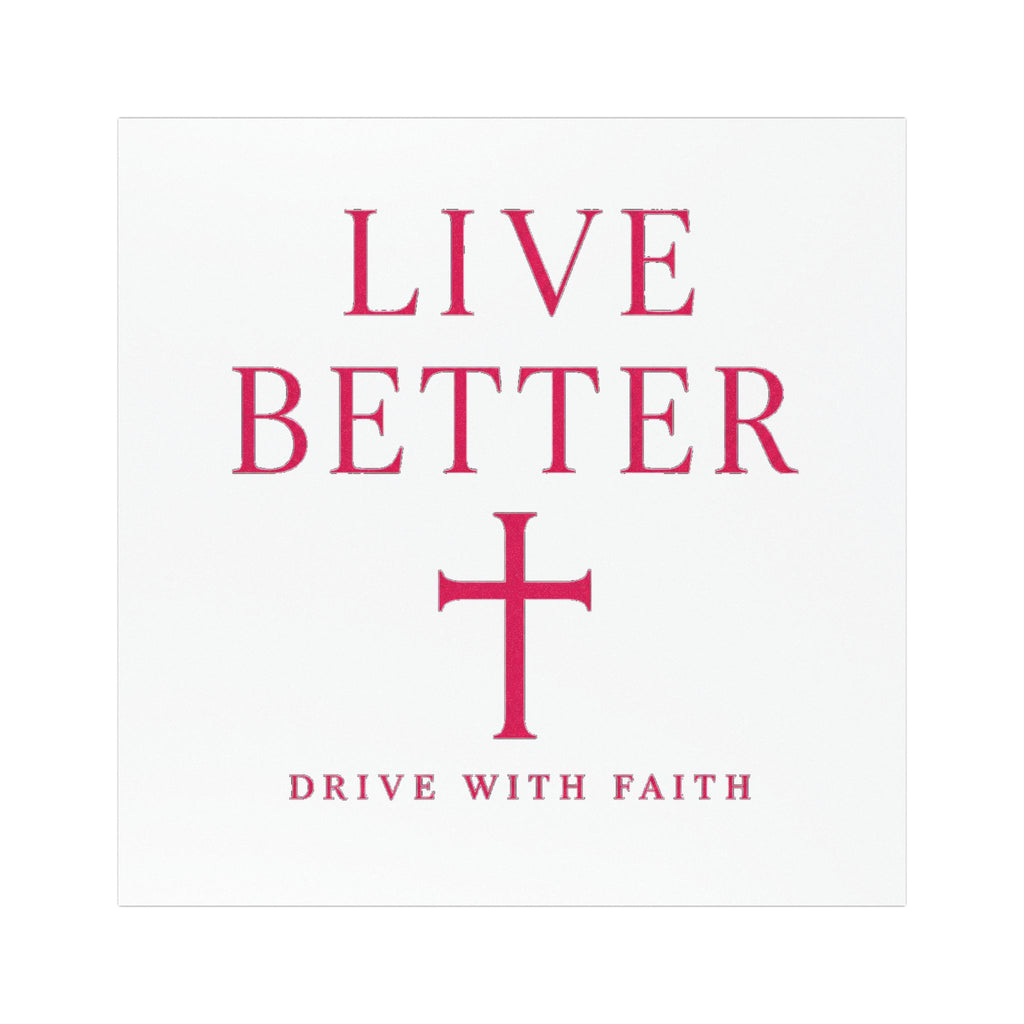 Imán para coche Live Better - Pegatina con cruz cristiana Drive With Faith