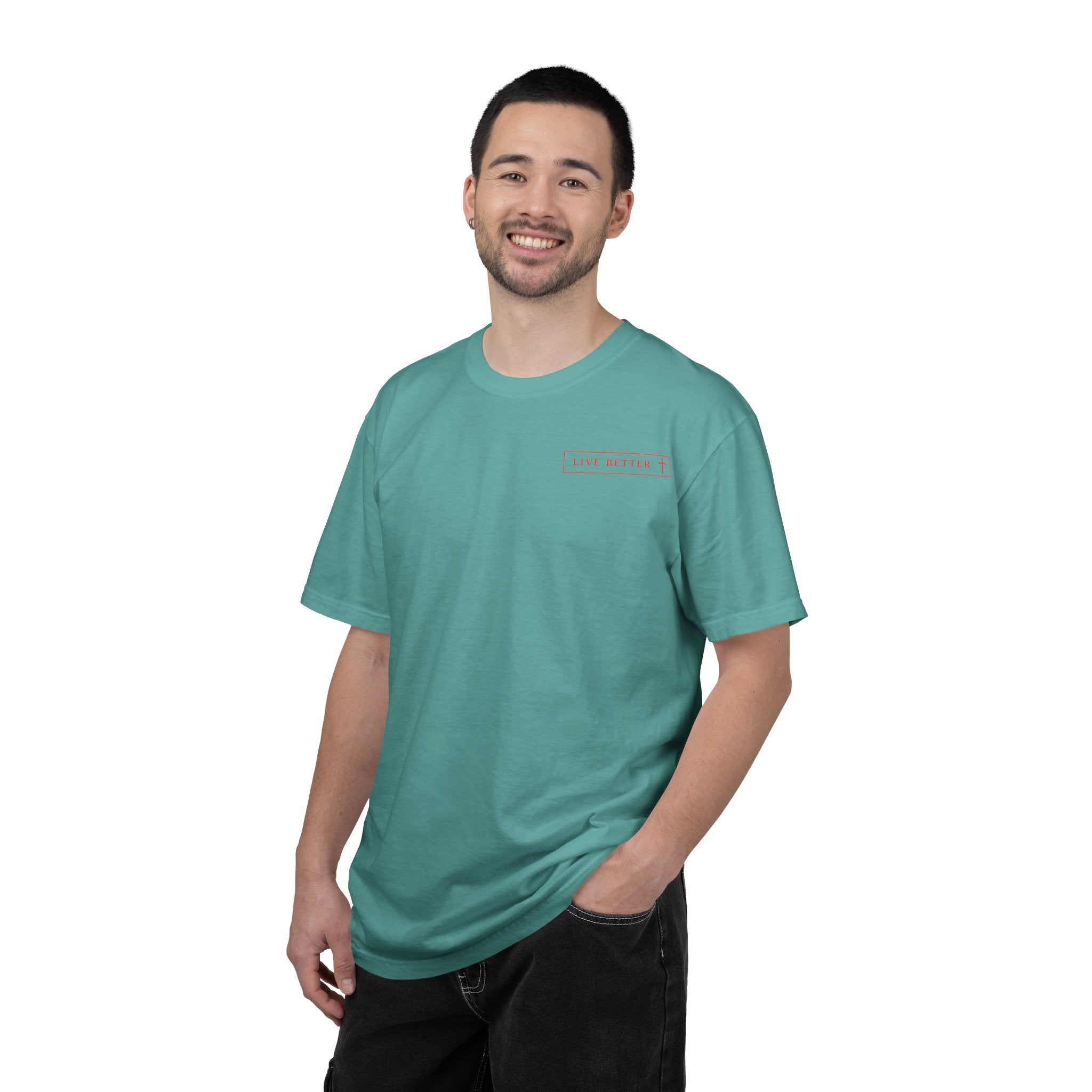 Vive la vida a tu manera, Letras rojas, Camiseta de hombre