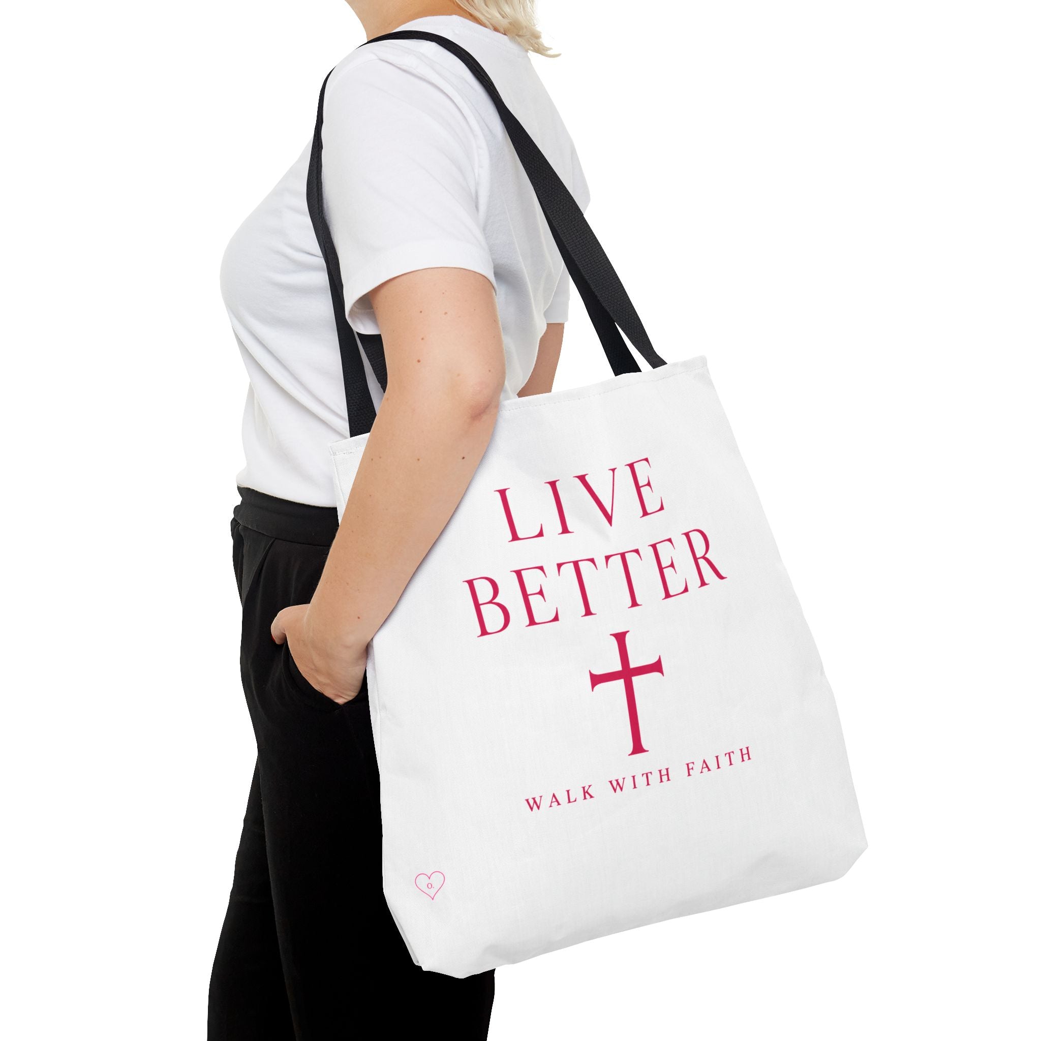 Bolso cruzado Live Better - Tote cristiano inspirador "Camina con fe"
