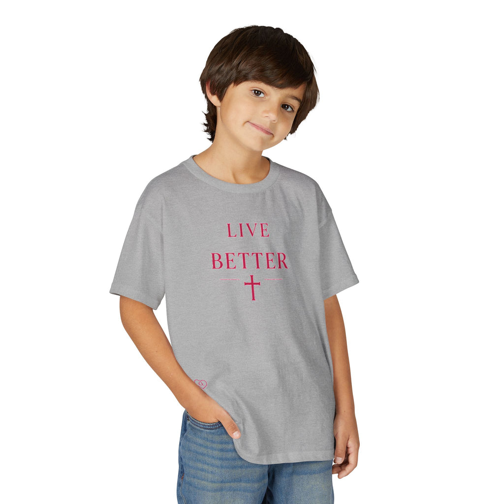 Camiseta juvenil — Camiseta rosa "Vive mejor" de Faith