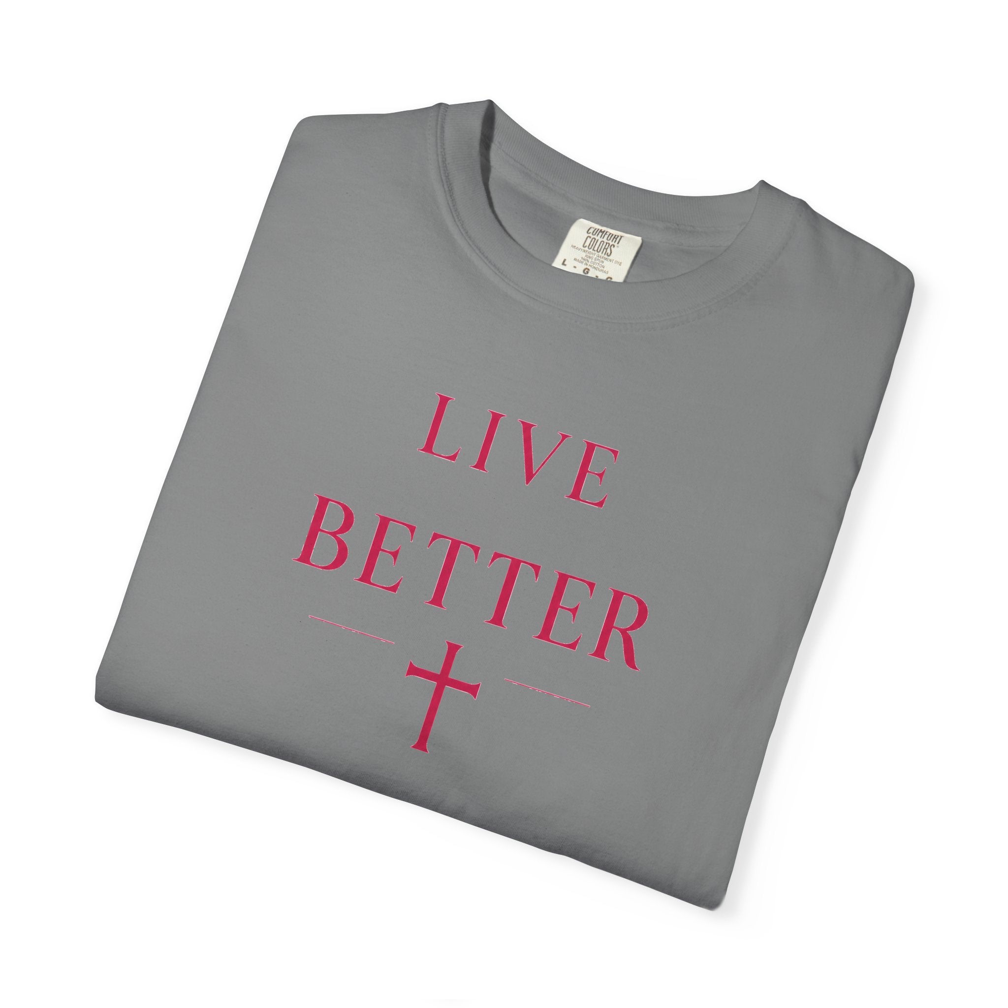 Camiseta "Live Better" para hombre - Camiseta inspiradora minimalista con cruz