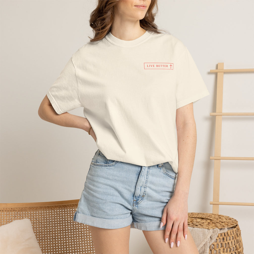 Vive la vida a tu manera, Letras rojas, Camiseta de hombre