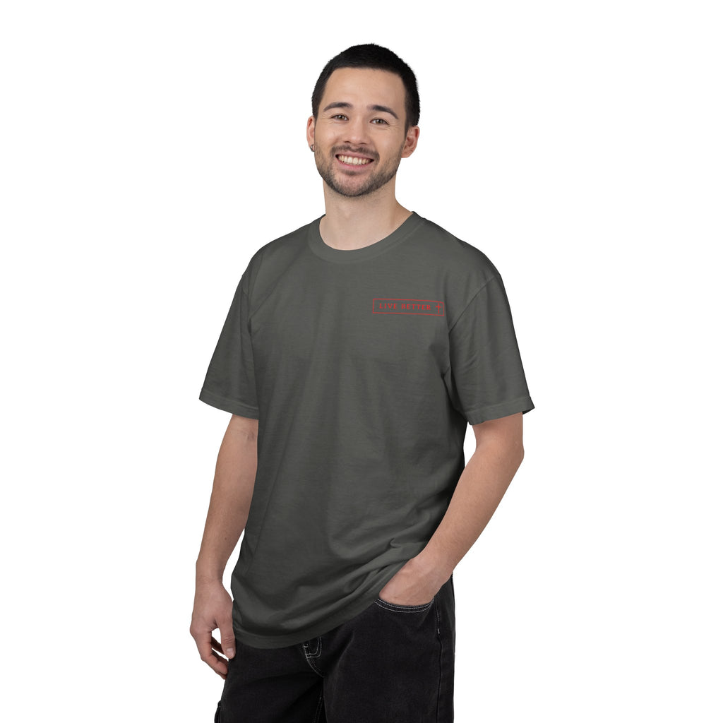 Vive la vida a tu manera, Letras rojas, Camiseta de hombre