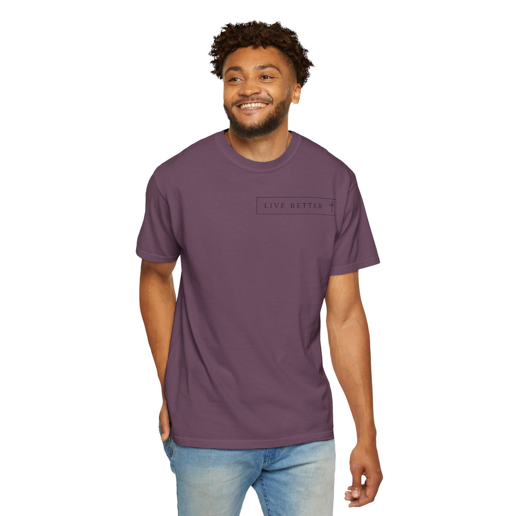 Camiseta de hombre, Vive la vida a tu manera, Letras negras,