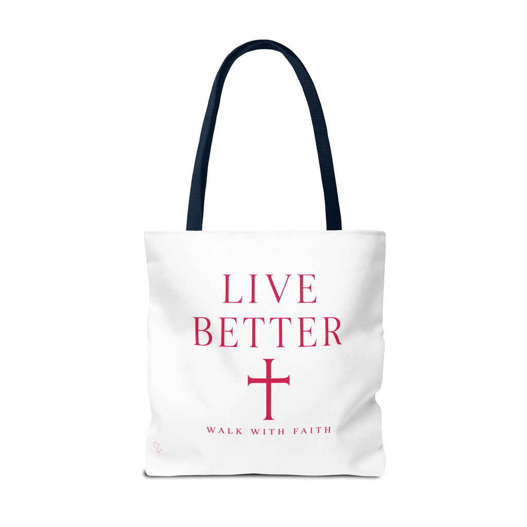 Bolso cruzado Live Better - Tote cristiano inspirador "Camina con fe"