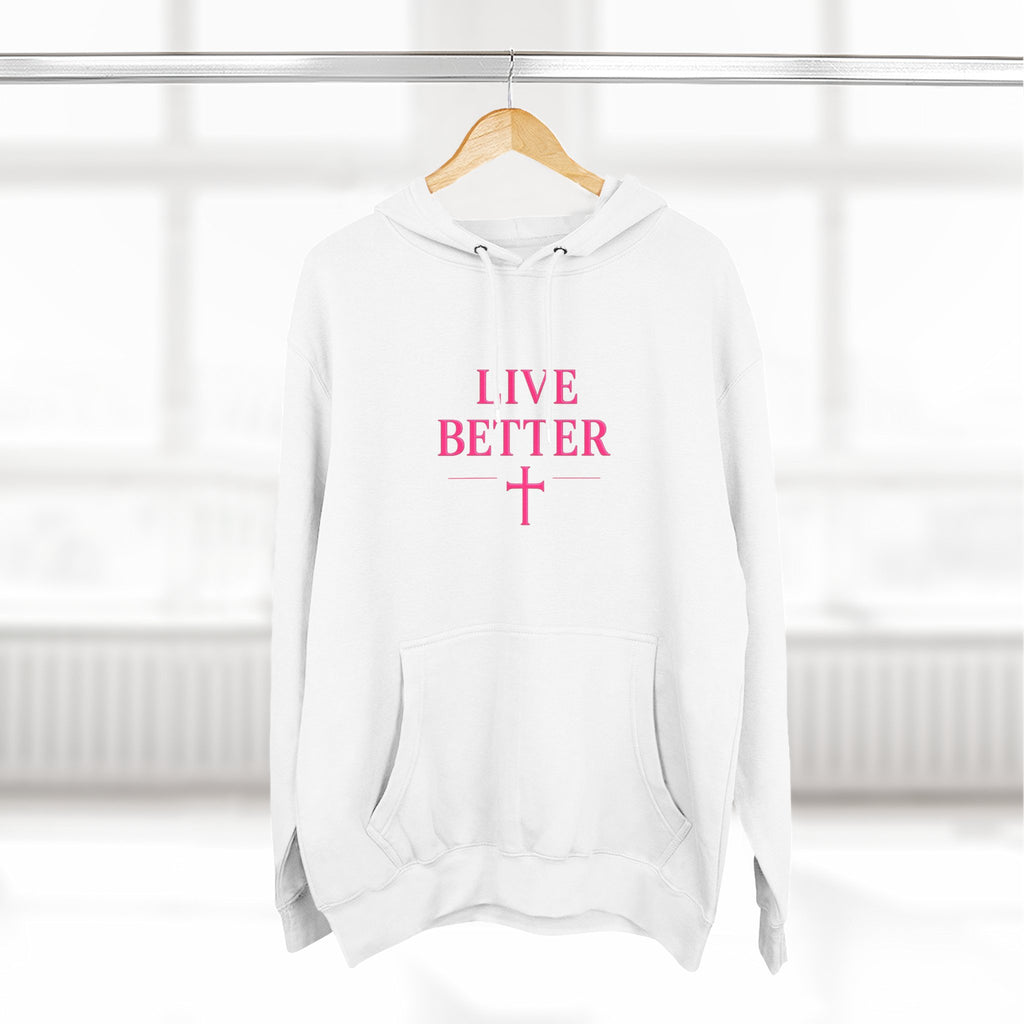 Women's Live Better, "Walk with Faith," Cross Hoodie — Faith-Inspired Inspirational Pullover