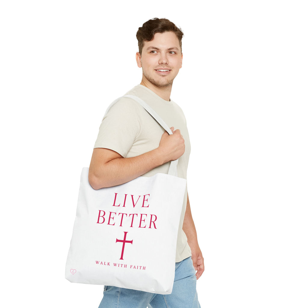 Bolso cruzado Live Better - Tote cristiano inspirador "Camina con fe"