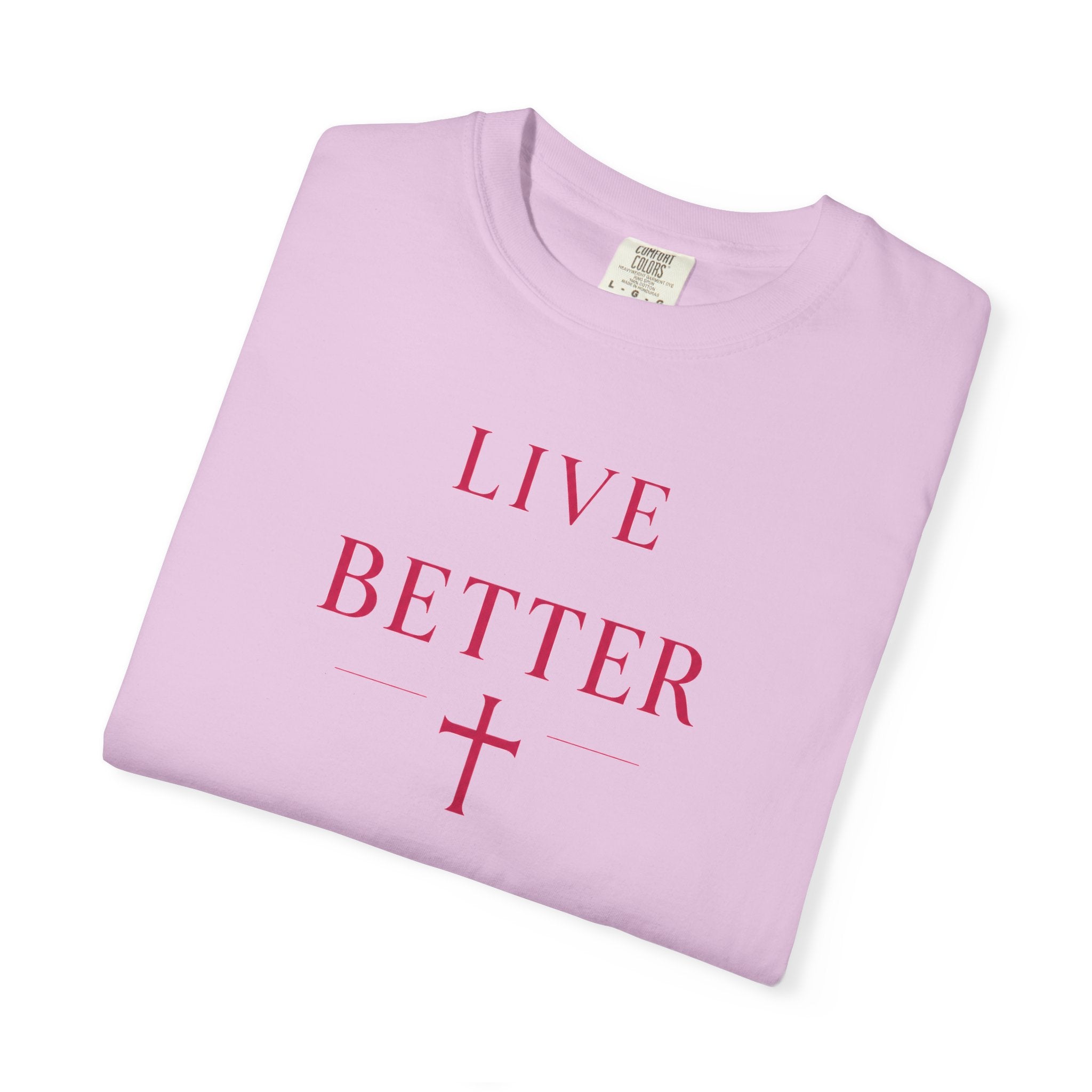 Camiseta "Live Better" para hombre - Camiseta inspiradora minimalista con cruz