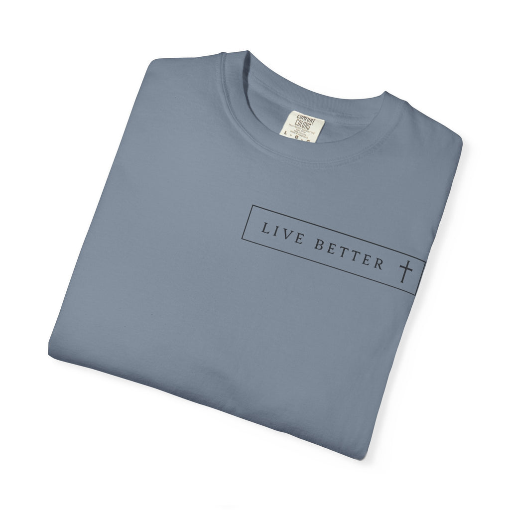 Camiseta de hombre, Vive la vida a tu manera, Letras negras,