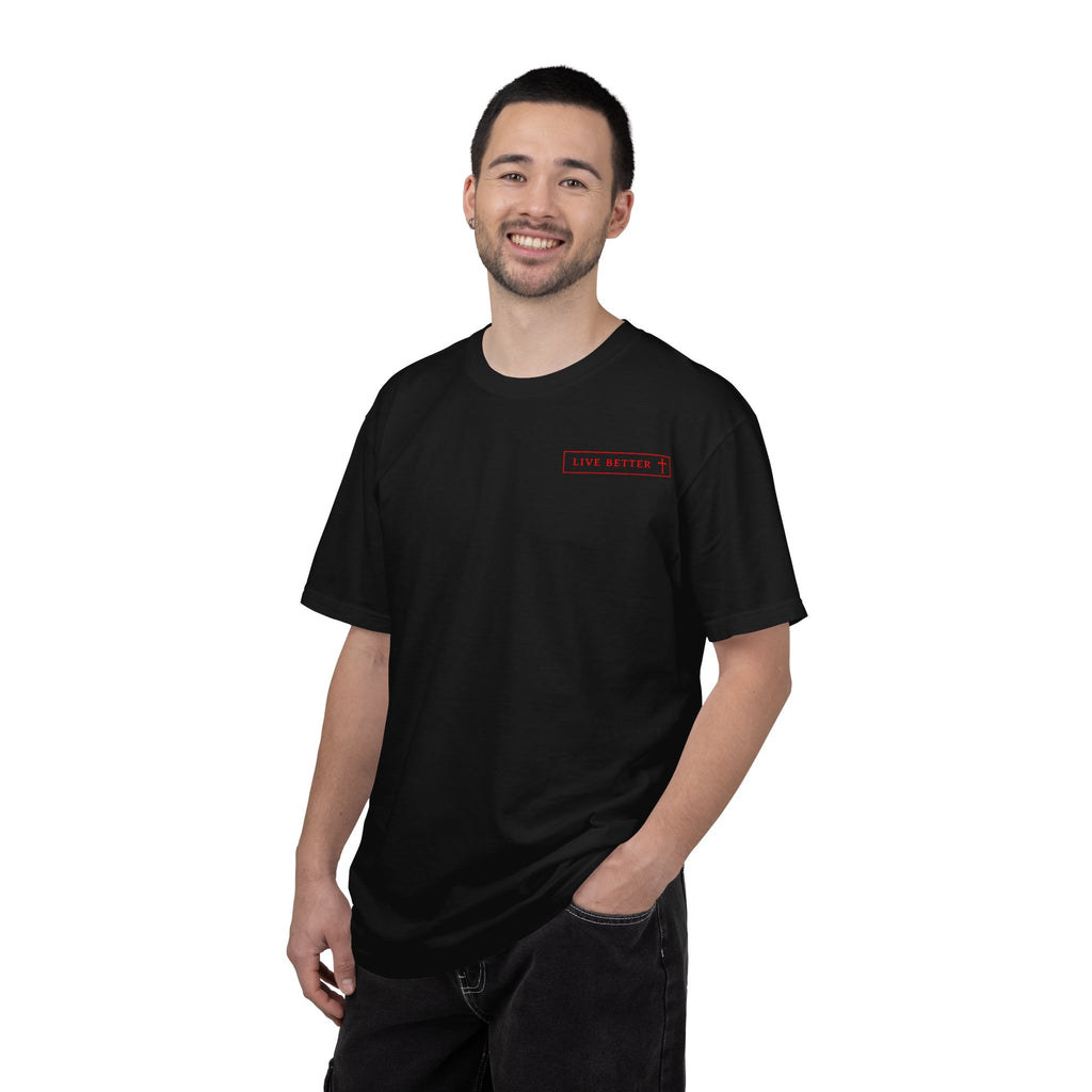 Vive la vida a tu manera, Letras rojas, Camiseta de hombre