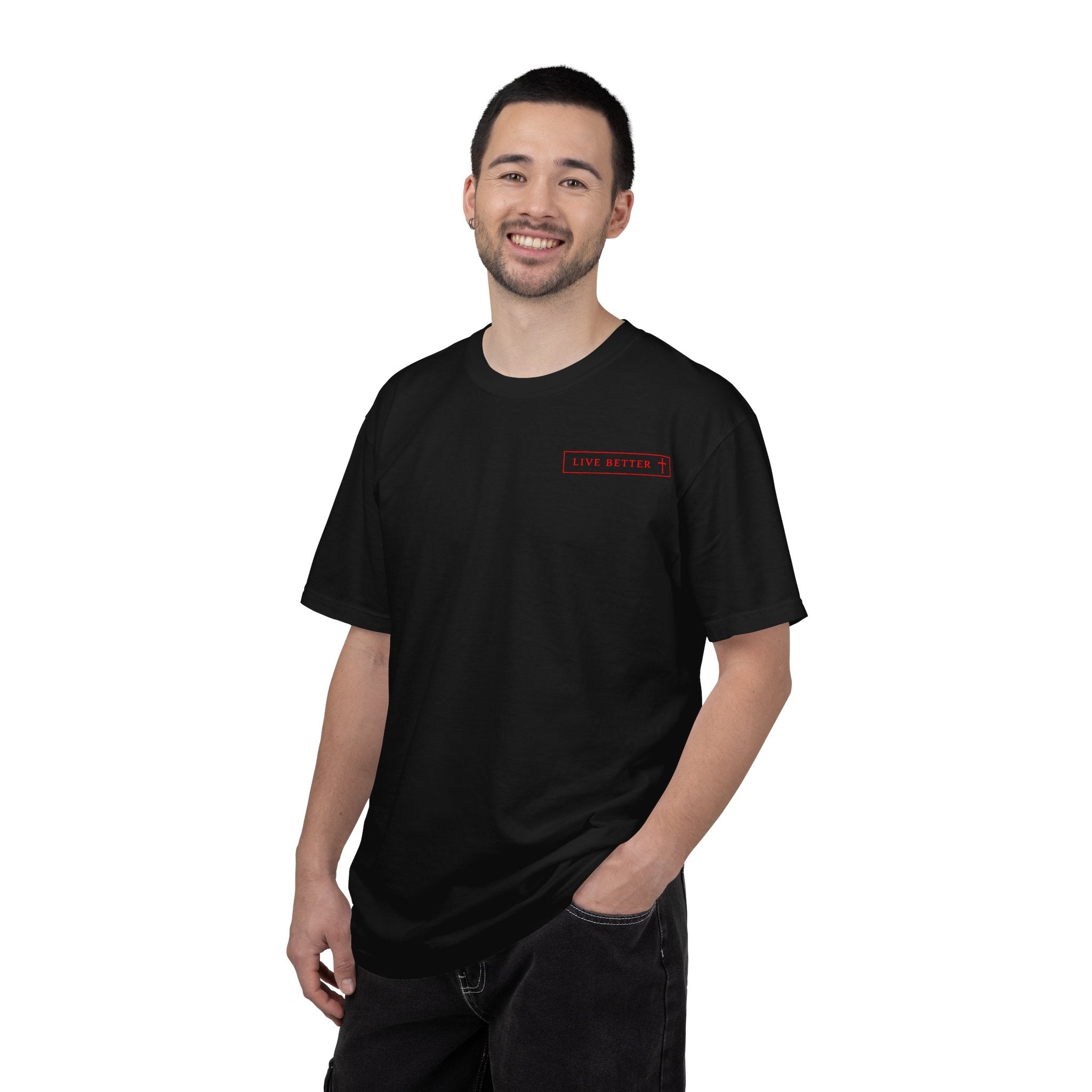 Vive la vida a tu manera, Letras rojas, Camiseta de hombre
