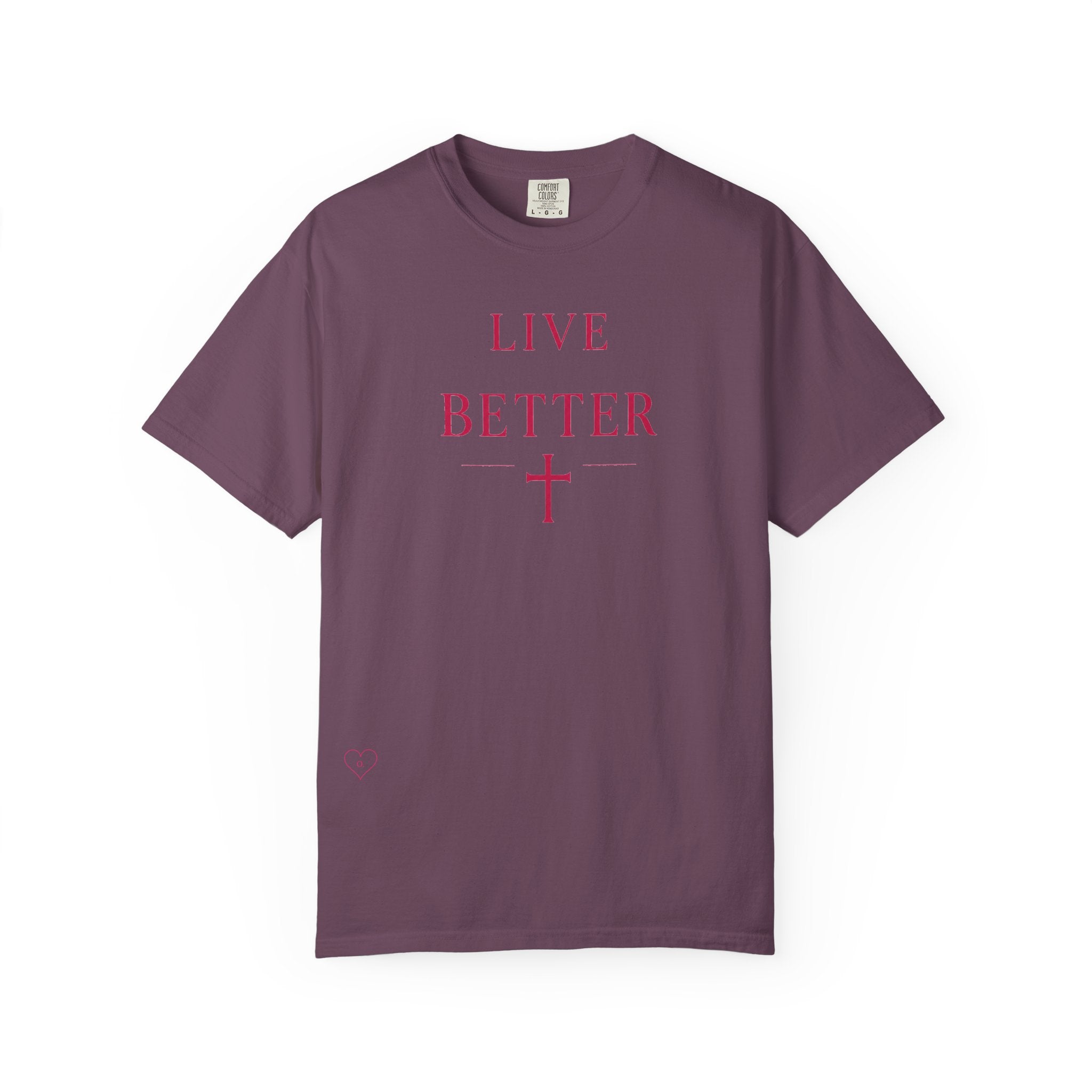 Camiseta "Live Better" para hombre - Camiseta inspiradora minimalista con cruz