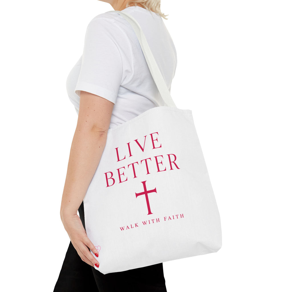 Bolso cruzado Live Better - Tote cristiano inspirador "Camina con fe"