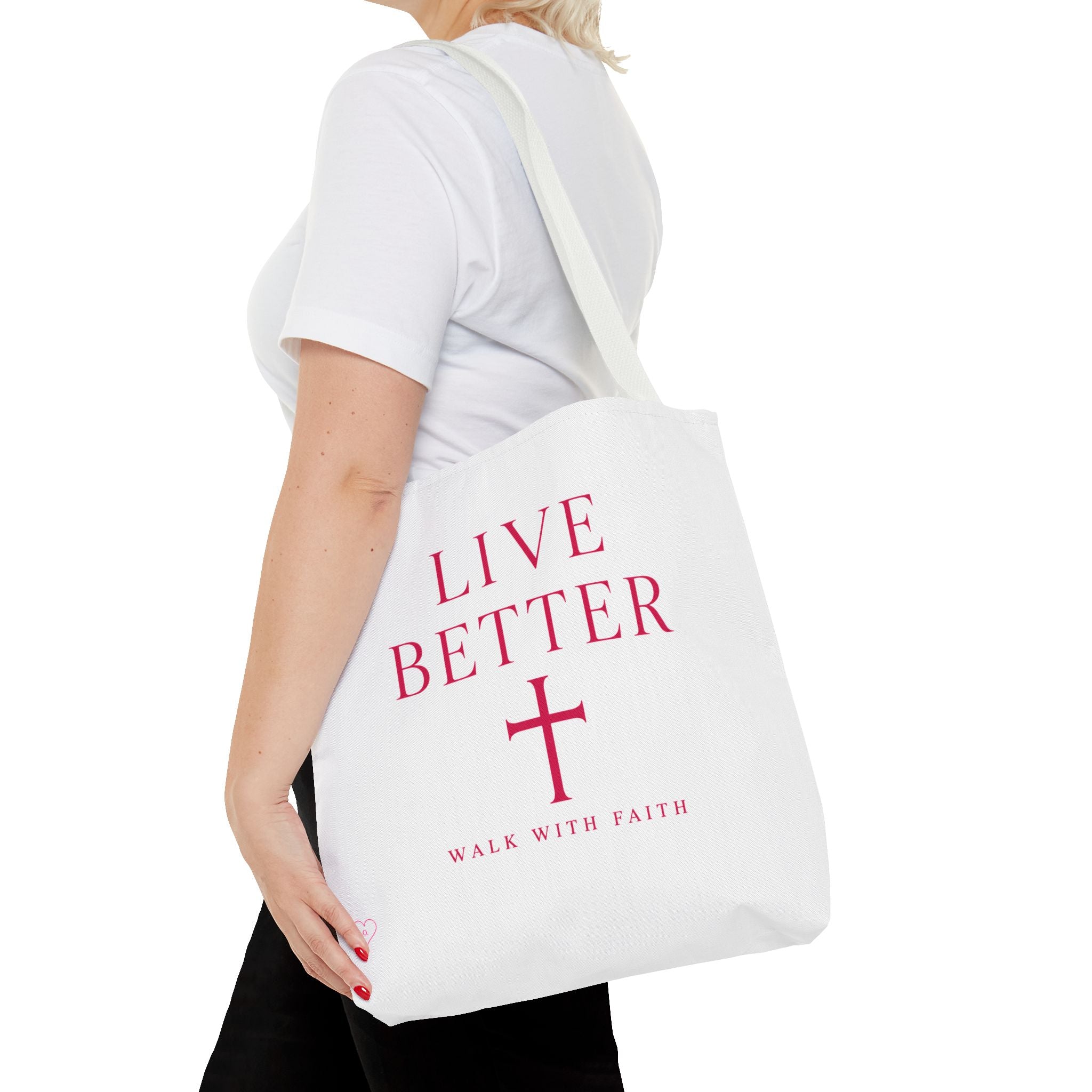 Bolso cruzado Live Better - Tote cristiano inspirador "Camina con fe"