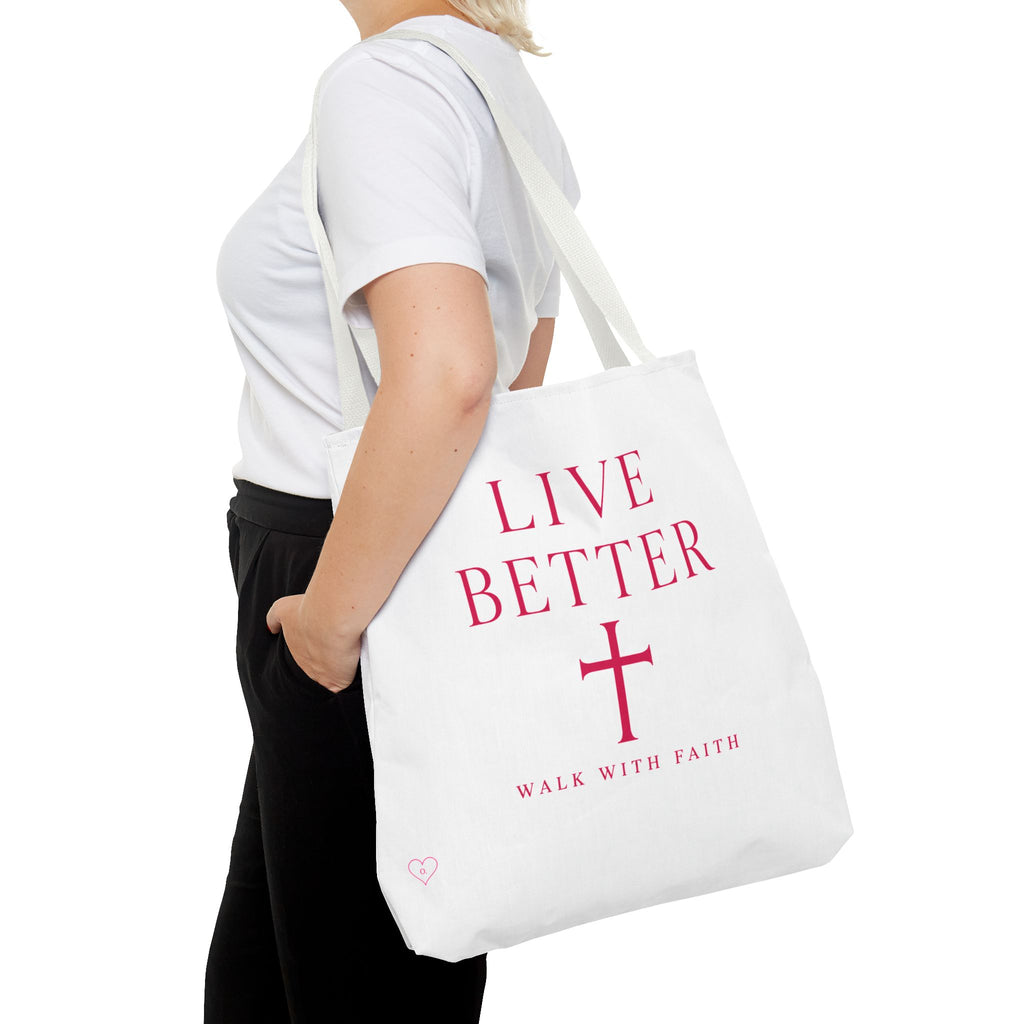 Bolso cruzado Live Better - Tote cristiano inspirador "Camina con fe"
