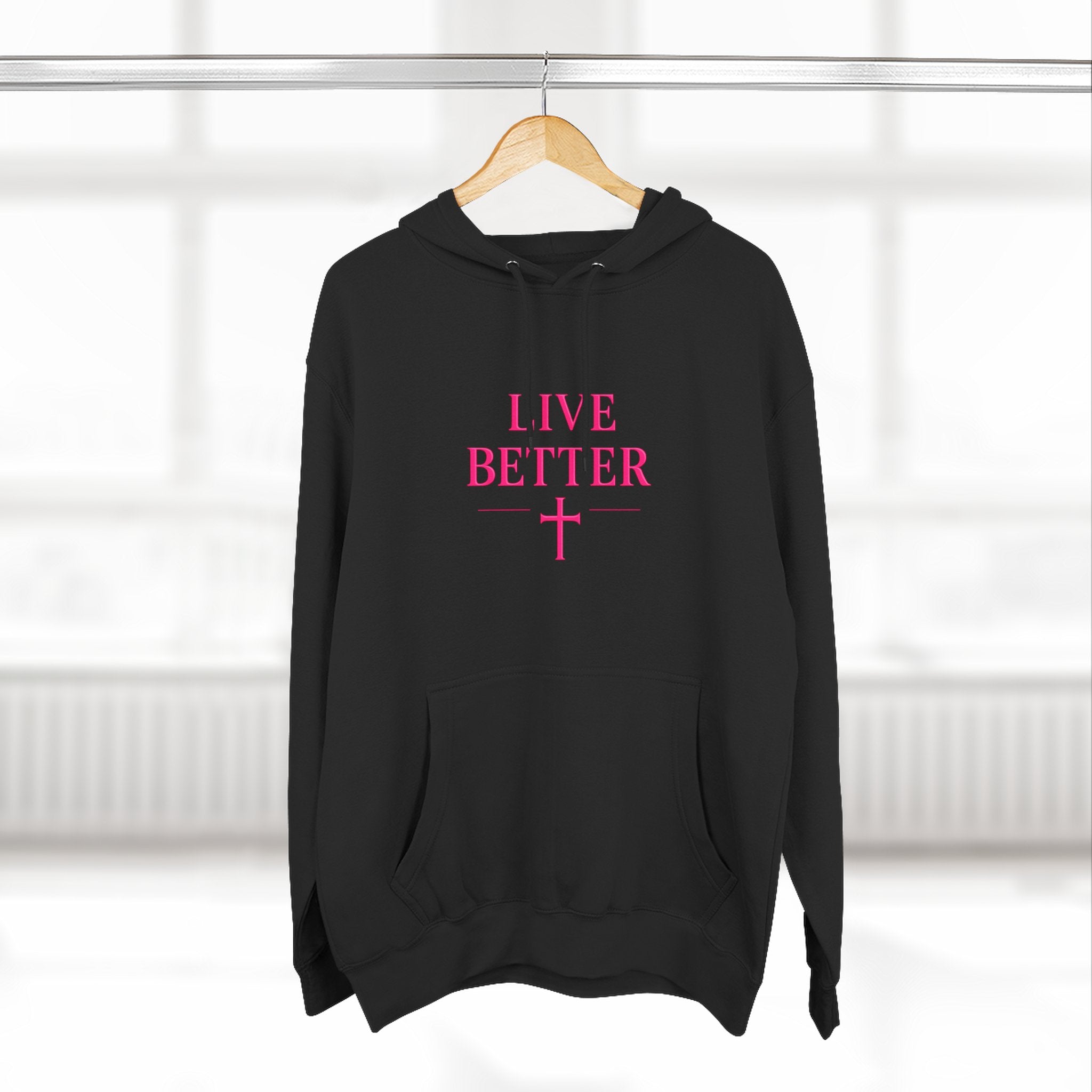 Women's Live Better, "Walk with Faith," Cross Hoodie — Faith-Inspired Inspirational Pullover