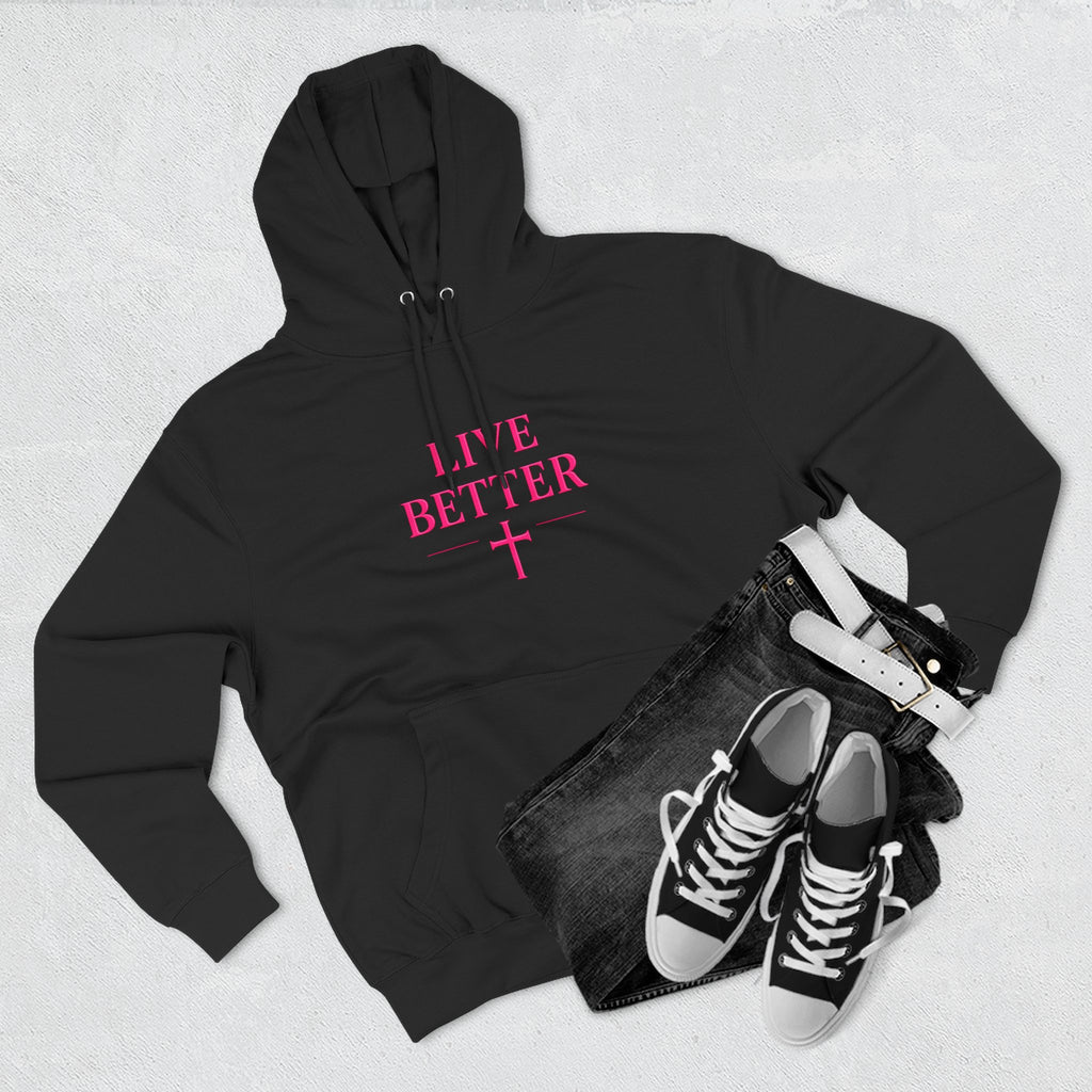 Women's Live Better, "Walk with Faith," Cross Hoodie — Faith-Inspired Inspirational Pullover