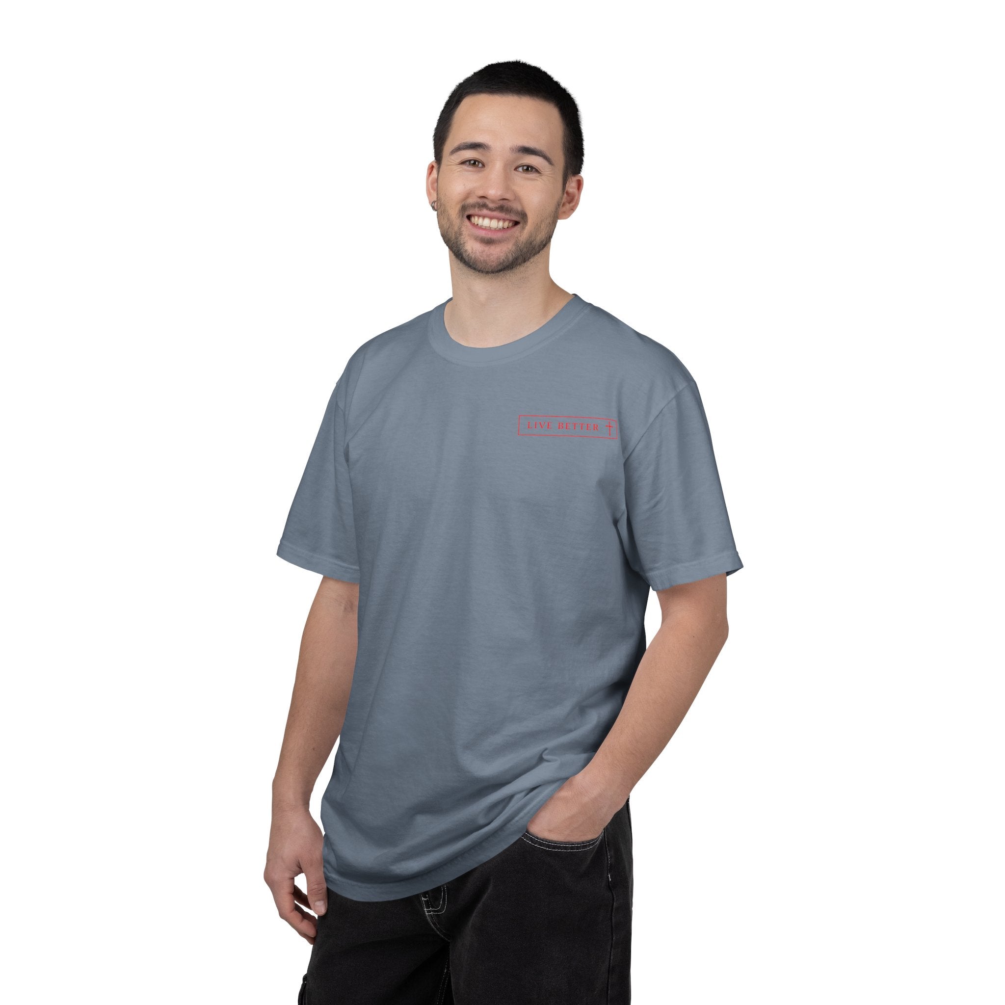 Vive la vida a tu manera, Letras rojas, Camiseta de hombre