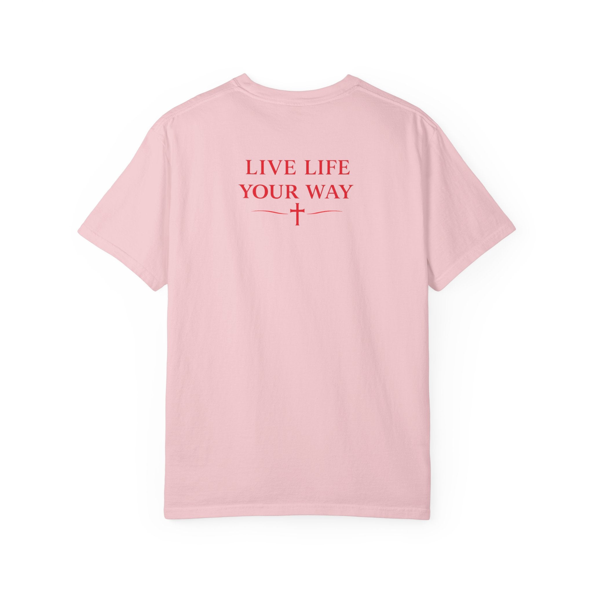 Vive la vida a tu manera, Letras rojas, Camiseta de hombre