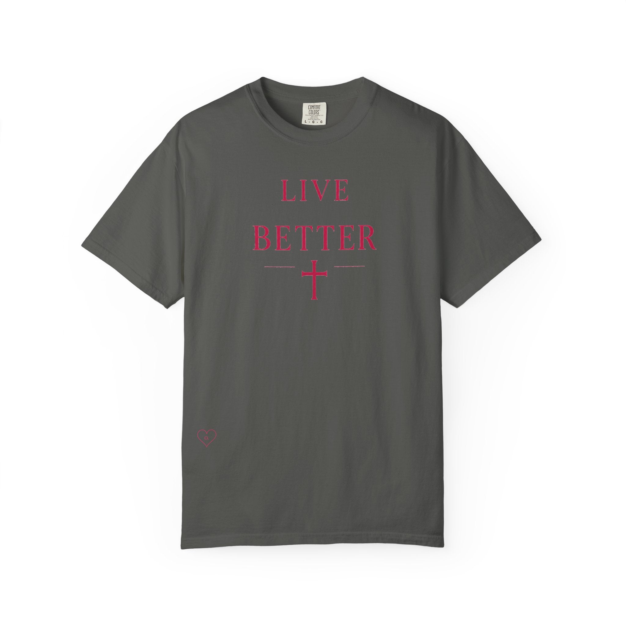 Camiseta "Live Better" para hombre - Camiseta inspiradora minimalista con cruz