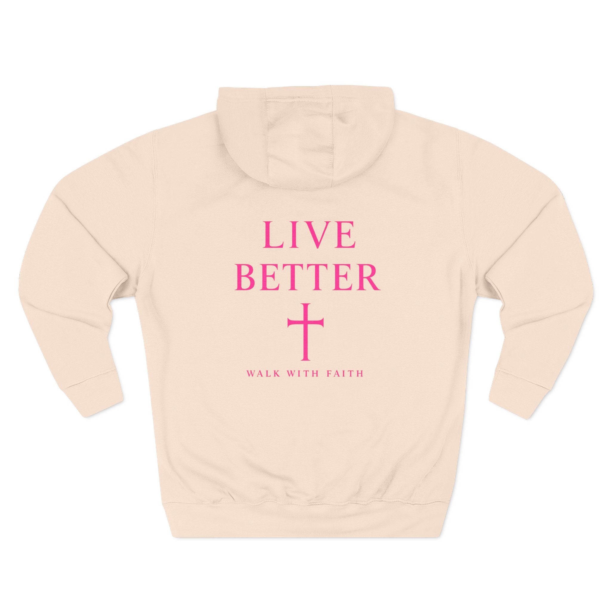 Women's Live Better, "Walk with Faith," Cross Hoodie — Faith-Inspired Inspirational Pullover