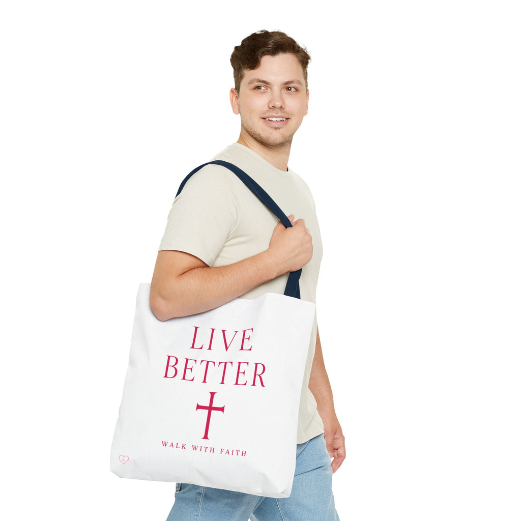 Bolso cruzado Live Better - Tote cristiano inspirador "Camina con fe"