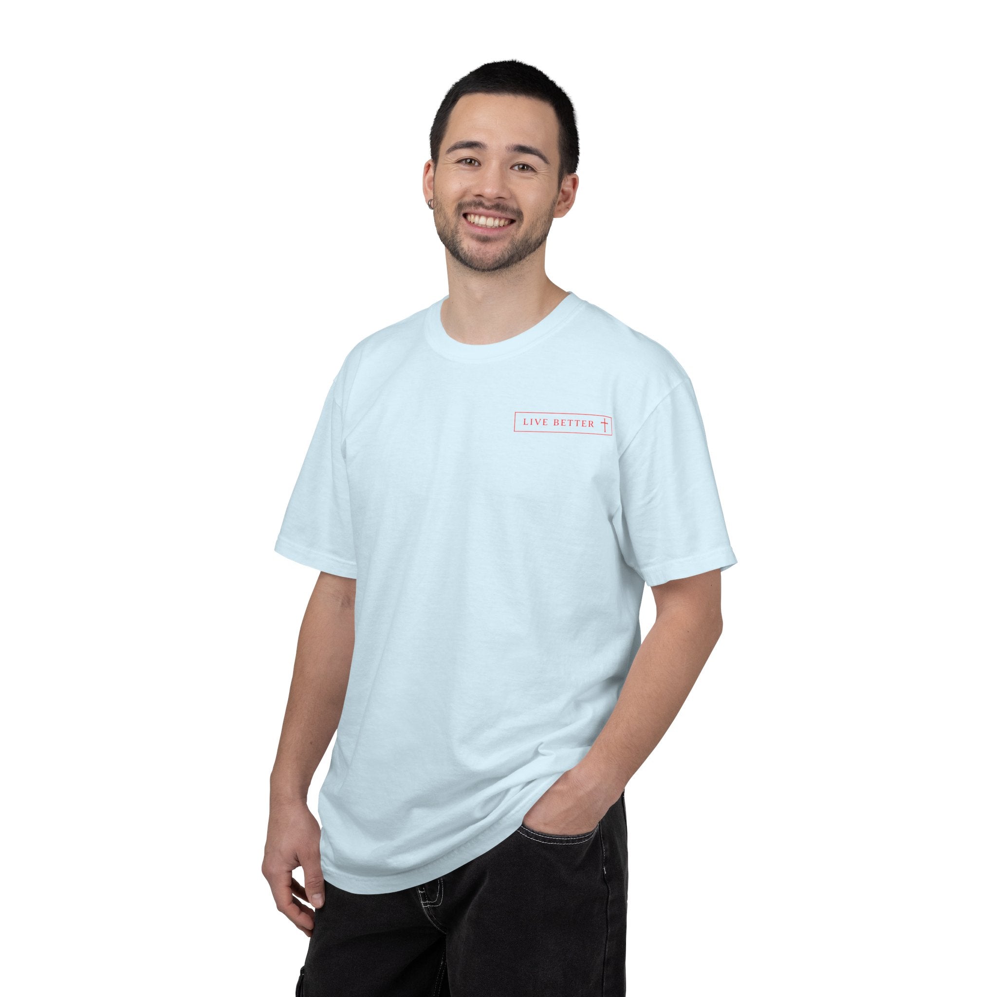 Vive la vida a tu manera, Letras rojas, Camiseta de hombre