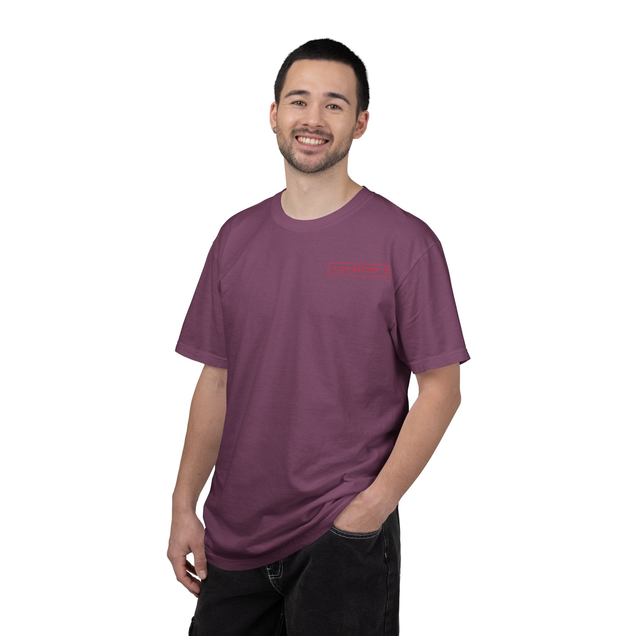 Vive la vida a tu manera, Letras rojas, Camiseta de hombre