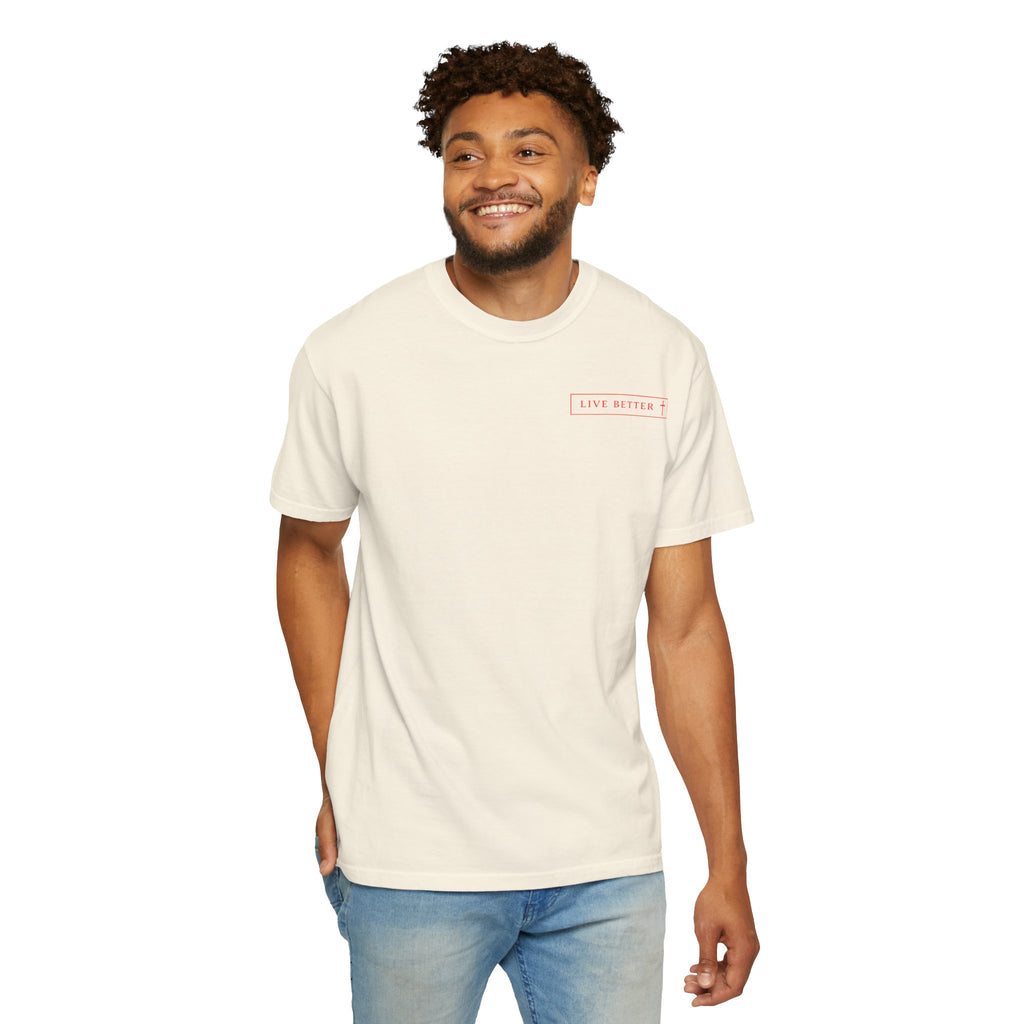 Vive la vida a tu manera, Letras rojas, Camiseta de hombre
