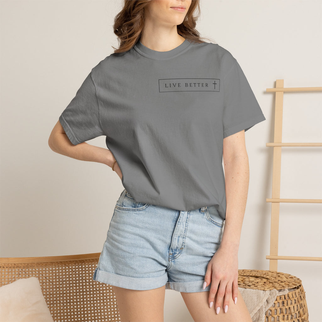 Camiseta de hombre, Vive la vida a tu manera, Letras negras,