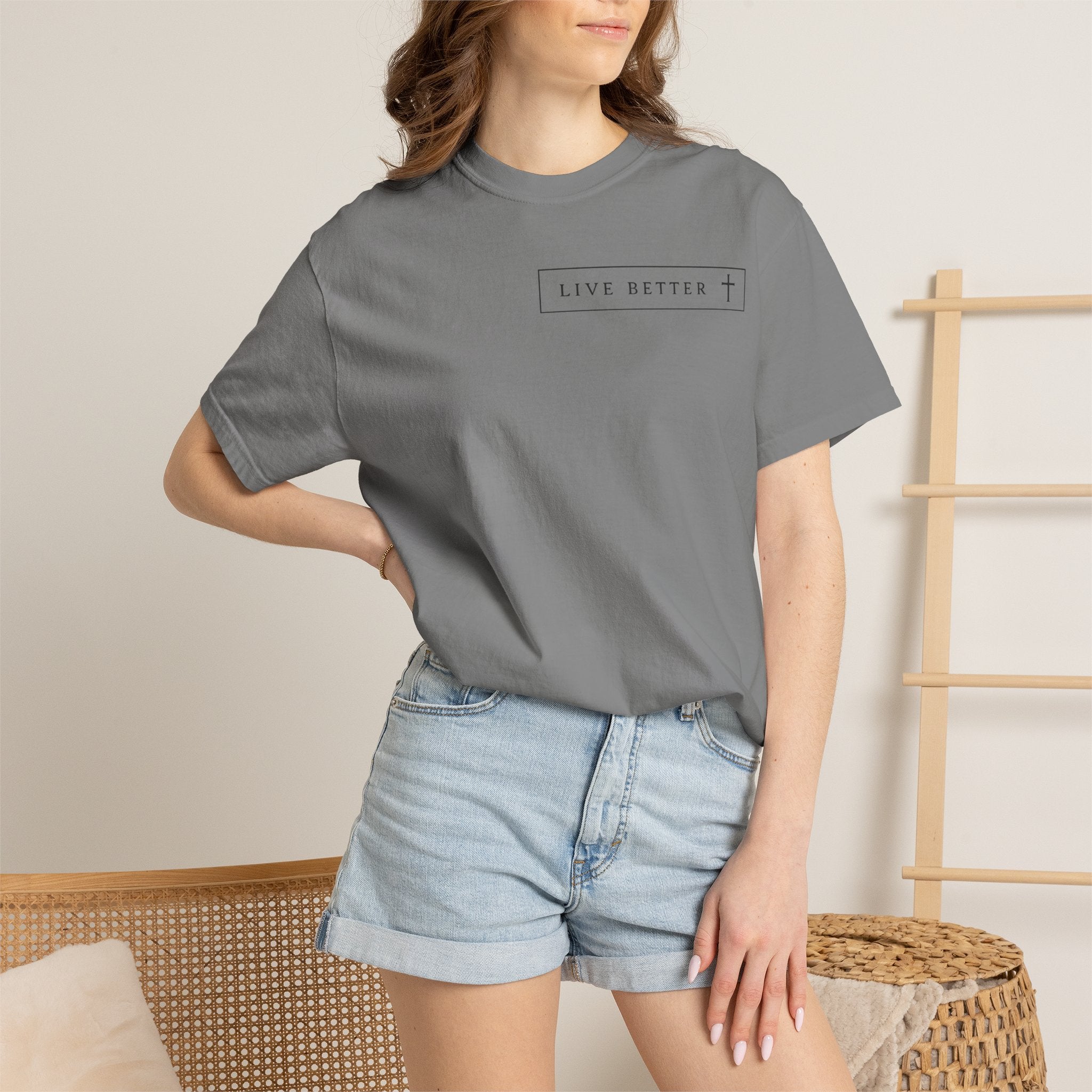 Camiseta de hombre, Vive la vida a tu manera, Letras negras,
