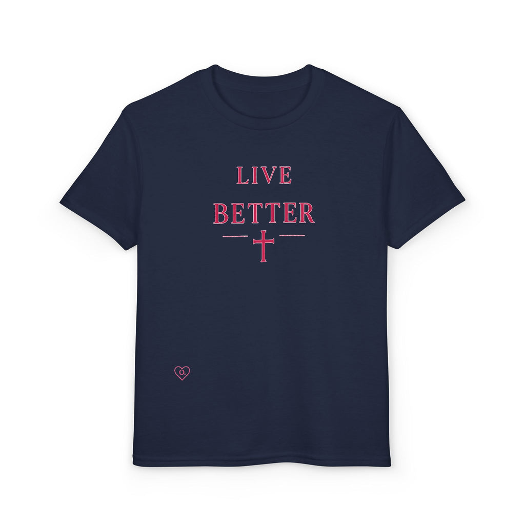 Camiseta juvenil — Camiseta rosa "Vive mejor" de Faith