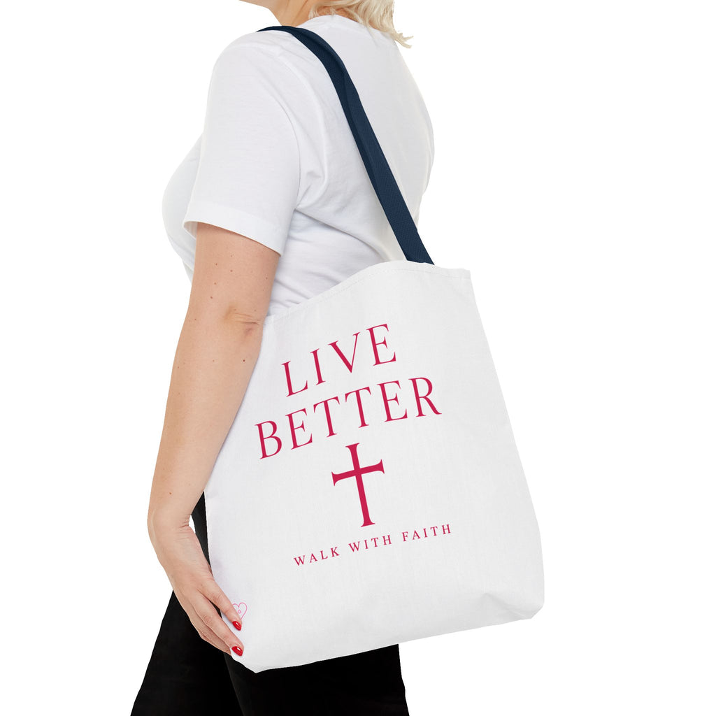 Bolso cruzado Live Better - Tote cristiano inspirador "Camina con fe"