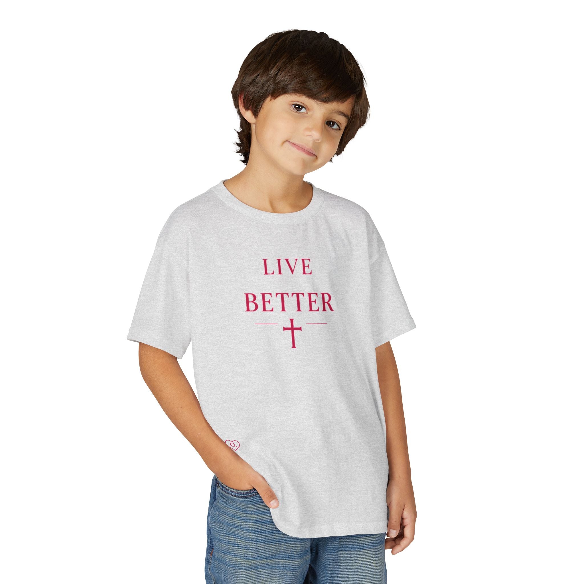 Camiseta juvenil — Camiseta rosa "Vive mejor" de Faith