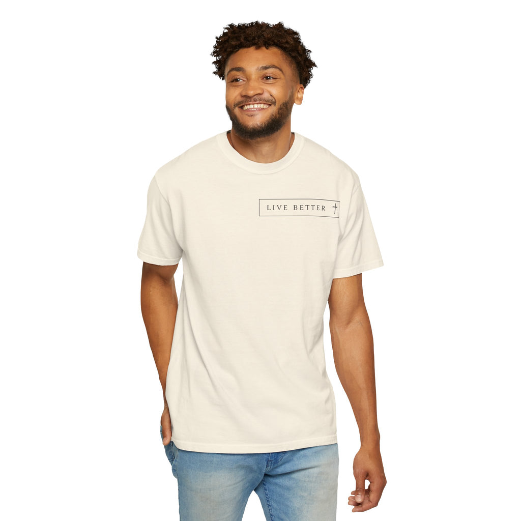 Camiseta de hombre, Vive la vida a tu manera, Letras negras,