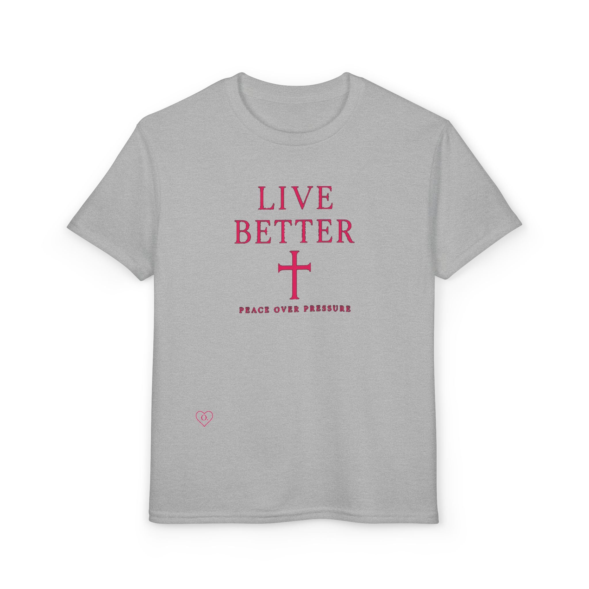 Camiseta juvenil "Vive mejor la paz que la presión" - Pink Faith