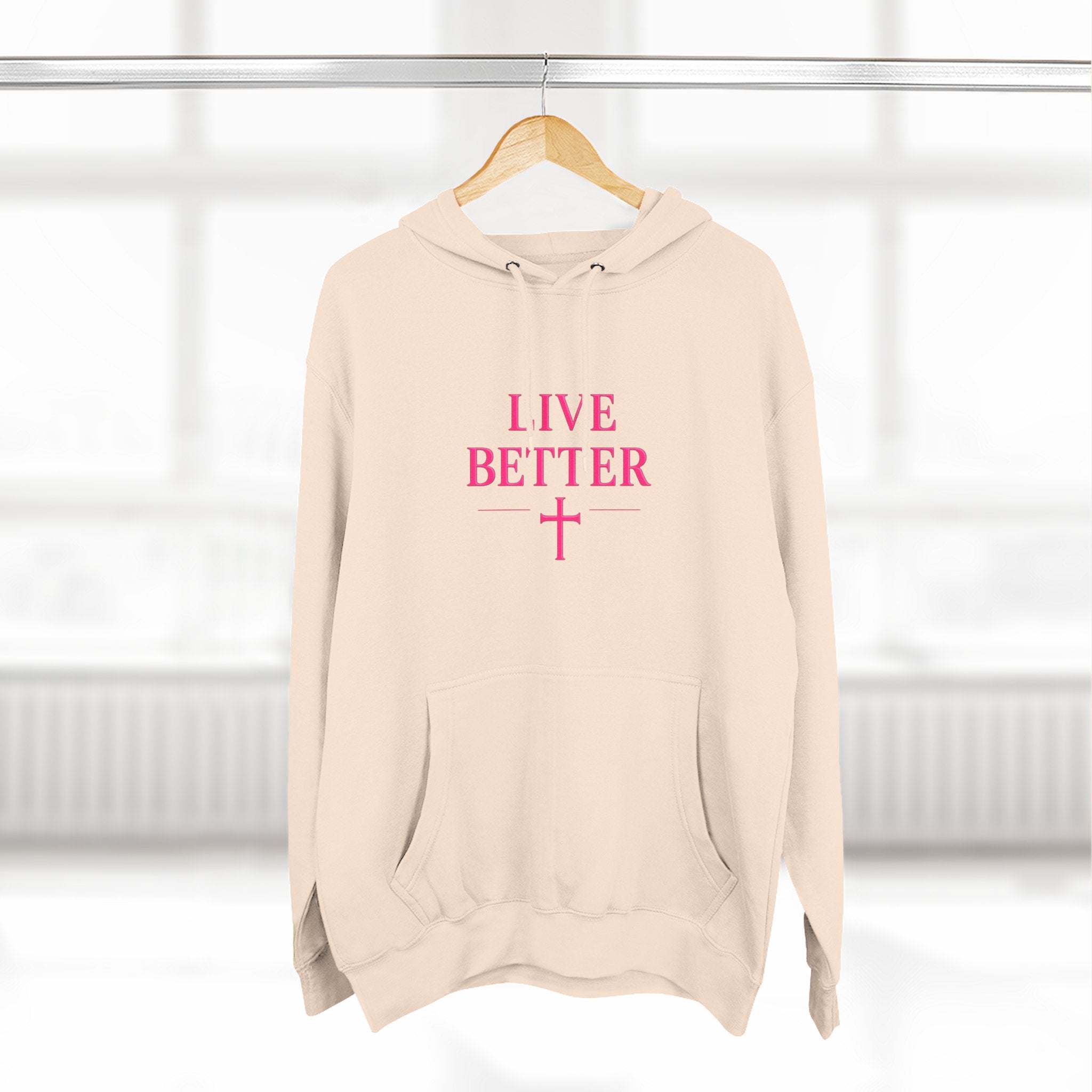Women's Live Better, "Walk with Faith," Cross Hoodie — Faith-Inspired Inspirational Pullover