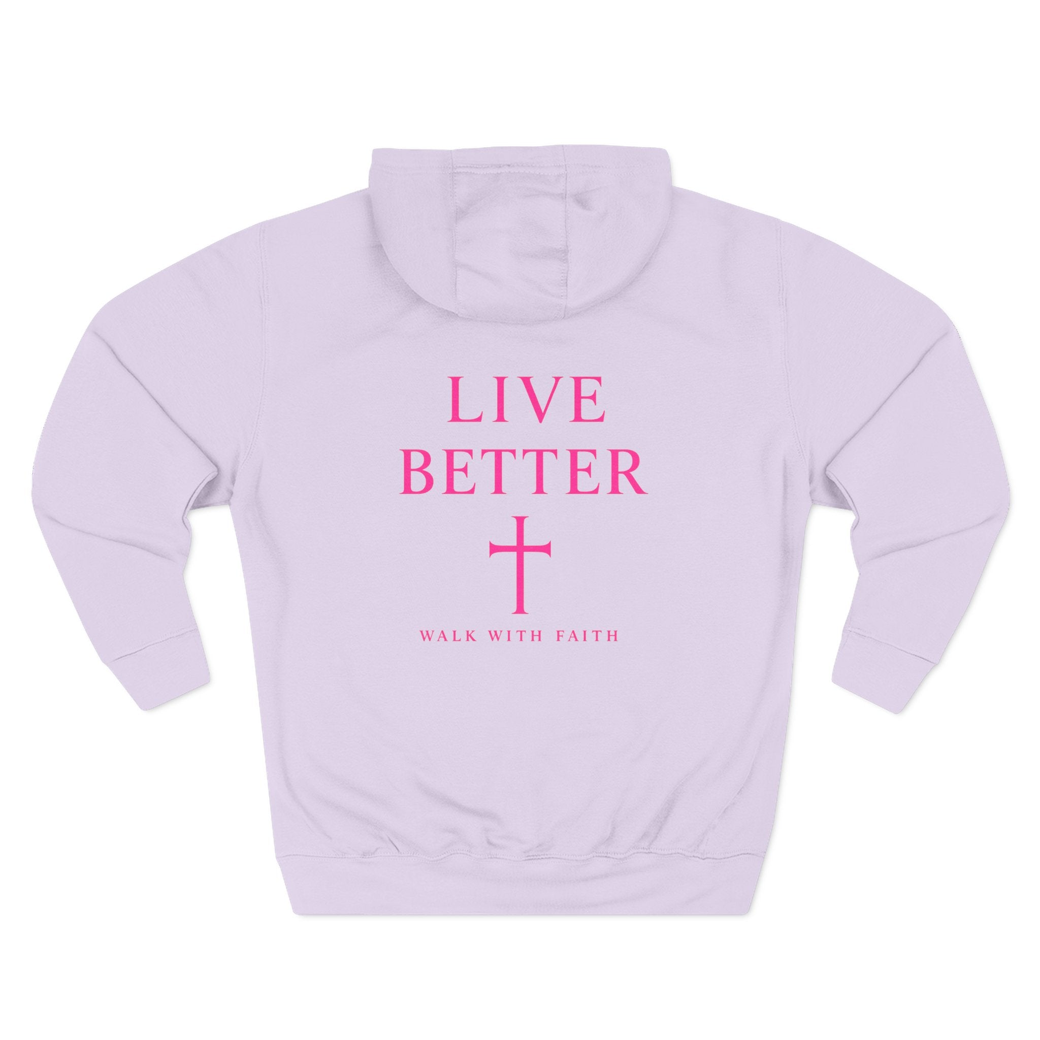 Women's Live Better, "Walk with Faith," Cross Hoodie — Faith-Inspired Inspirational Pullover