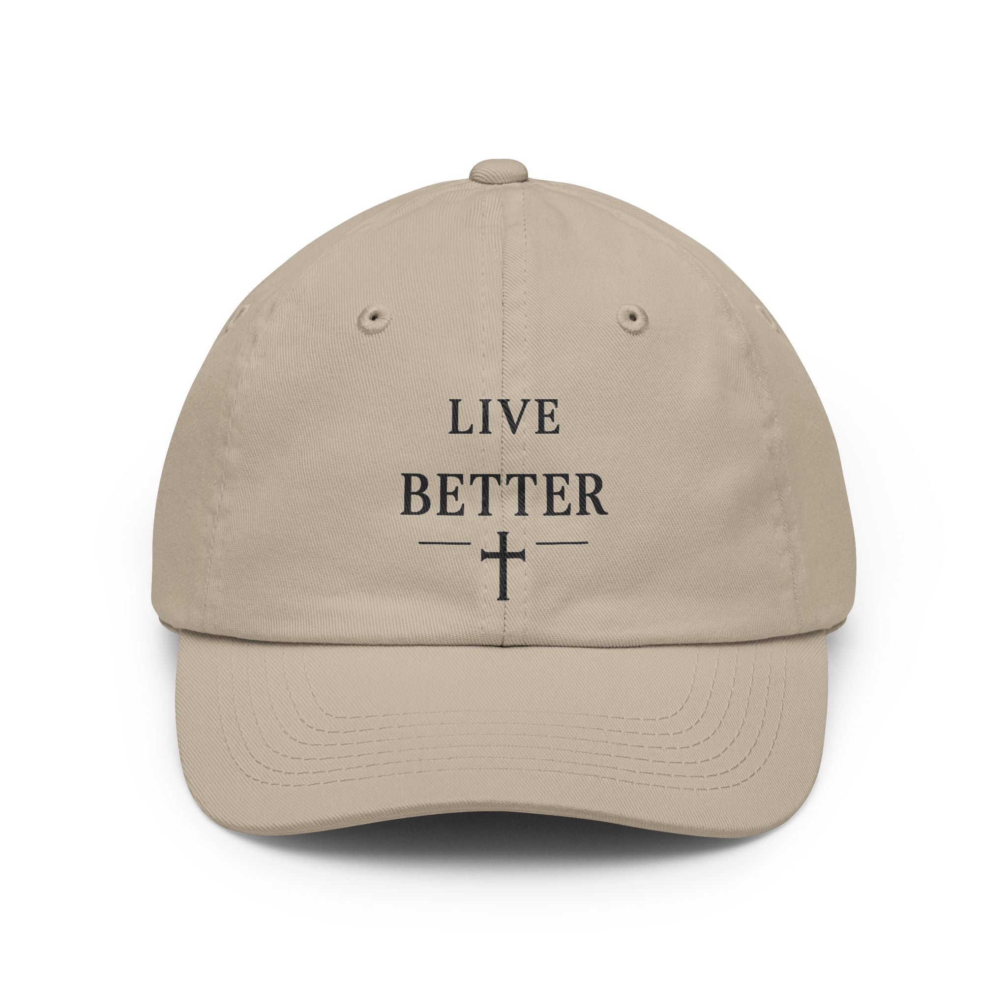 Live Better Cross Dad Hat, Faith Inspired Baseball Cap