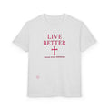 Camiseta juvenil "Vive mejor la paz que la presión" - Pink Faith