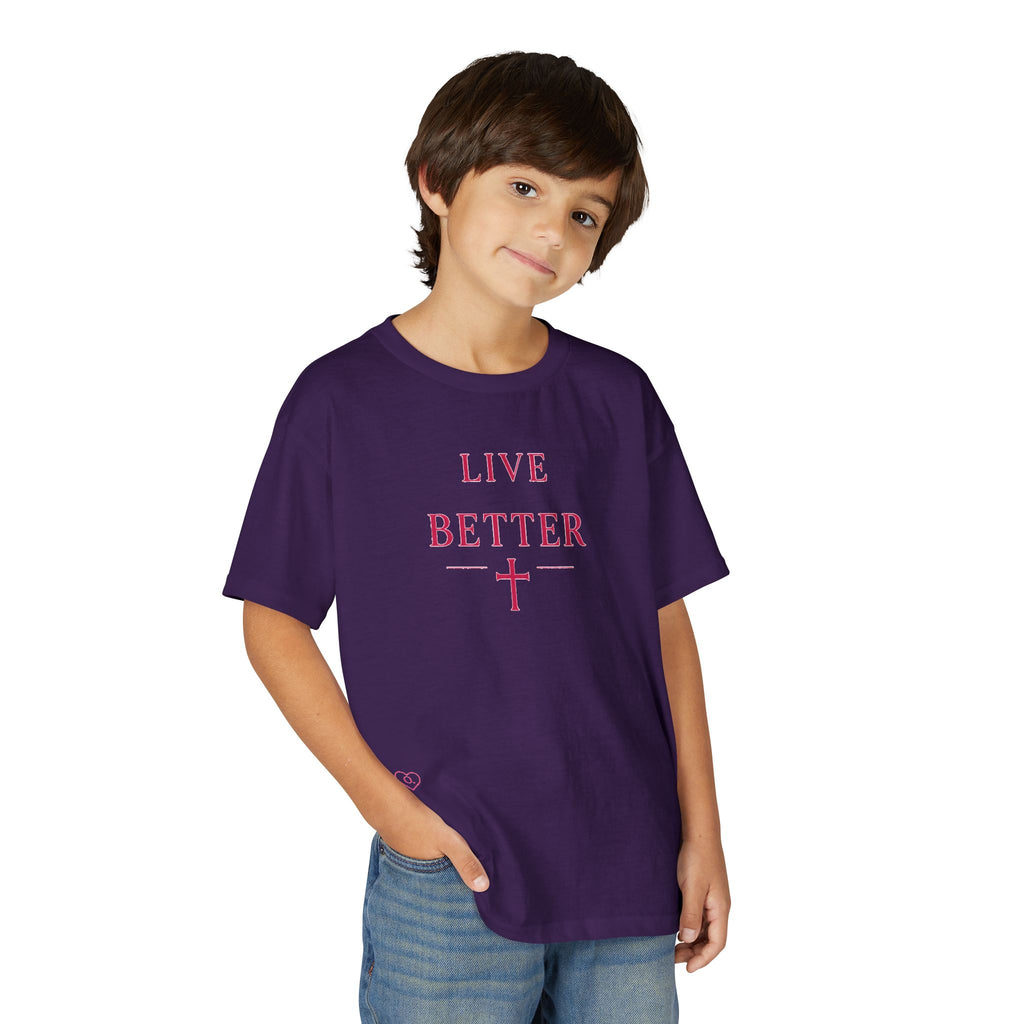 Camiseta juvenil — Camiseta rosa "Vive mejor" de Faith