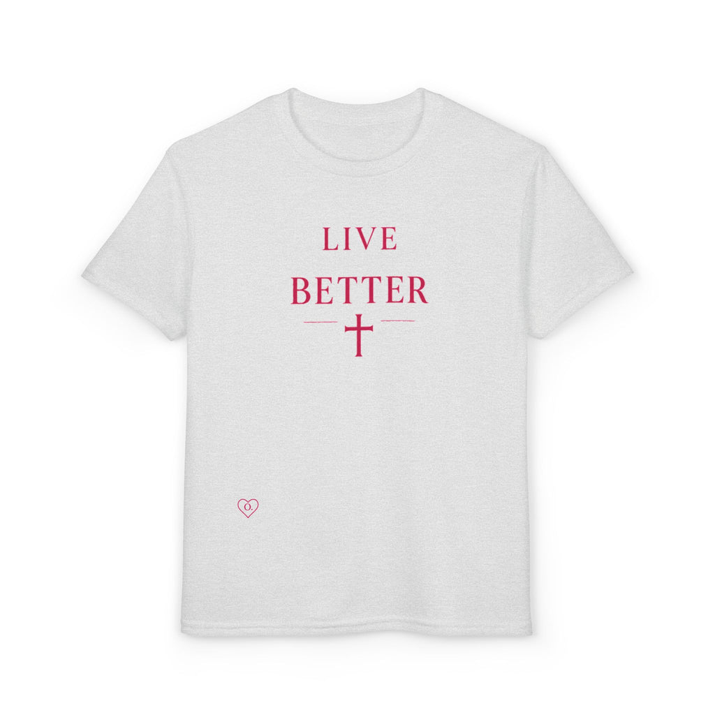 Camiseta juvenil — Camiseta rosa "Vive mejor" de Faith