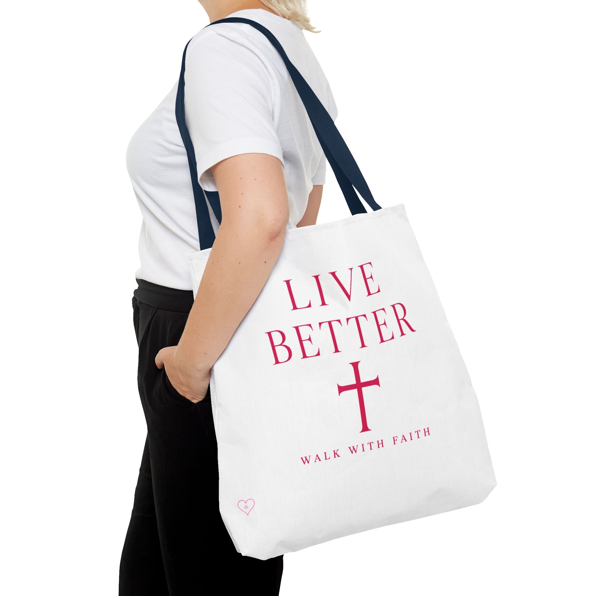Bolso cruzado Live Better - Tote cristiano inspirador "Camina con fe"