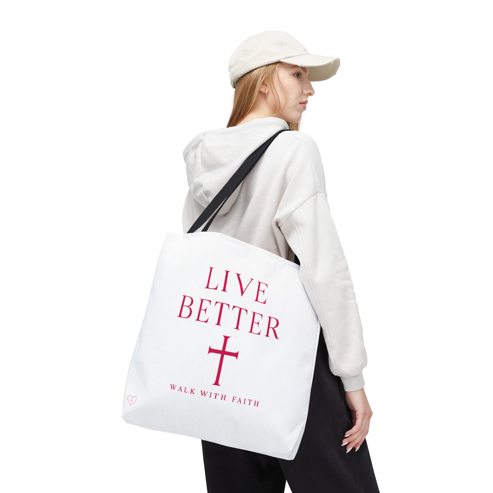 Bolso cruzado Live Better - Tote cristiano inspirador "Camina con fe"
