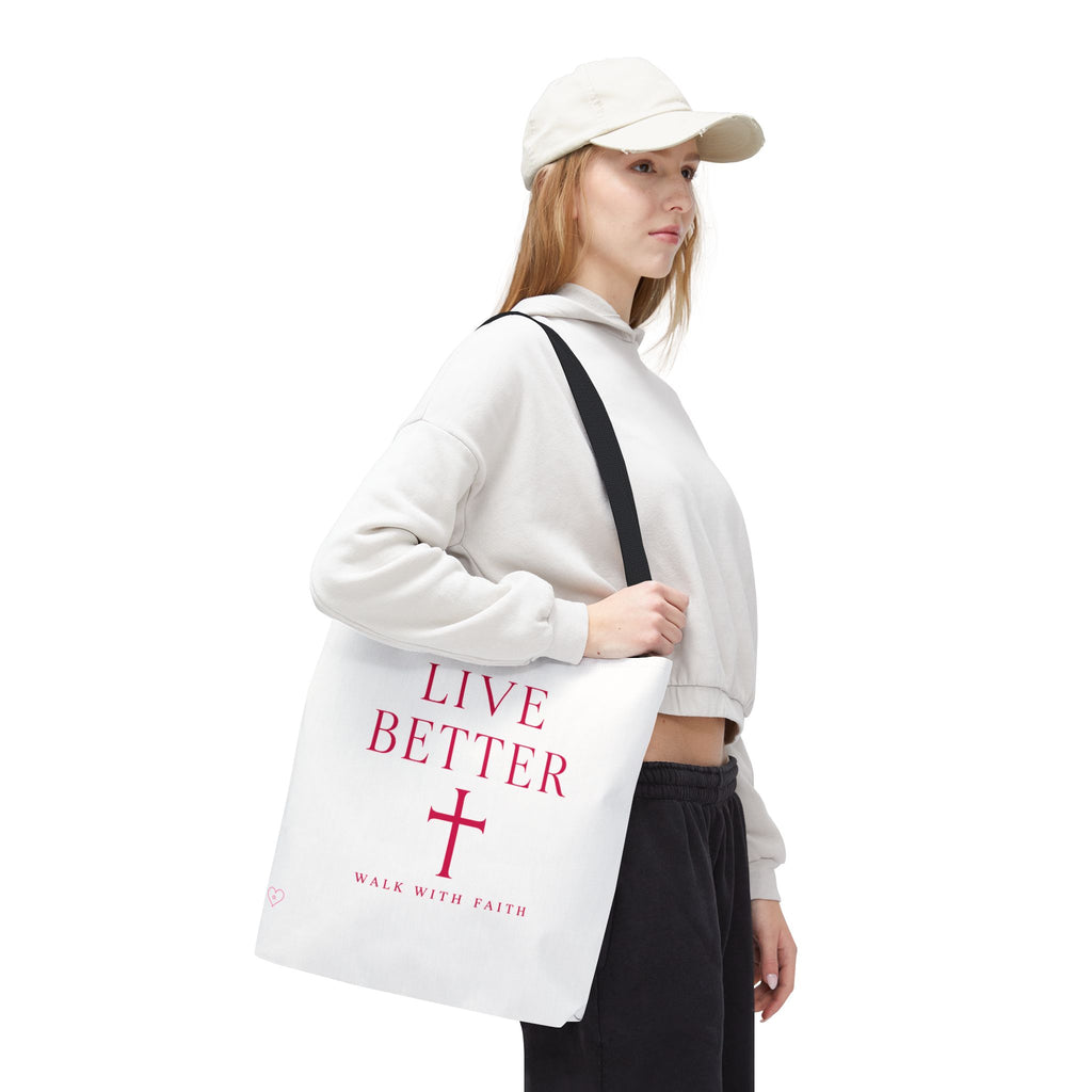 Bolso cruzado Live Better - Tote cristiano inspirador "Camina con fe"