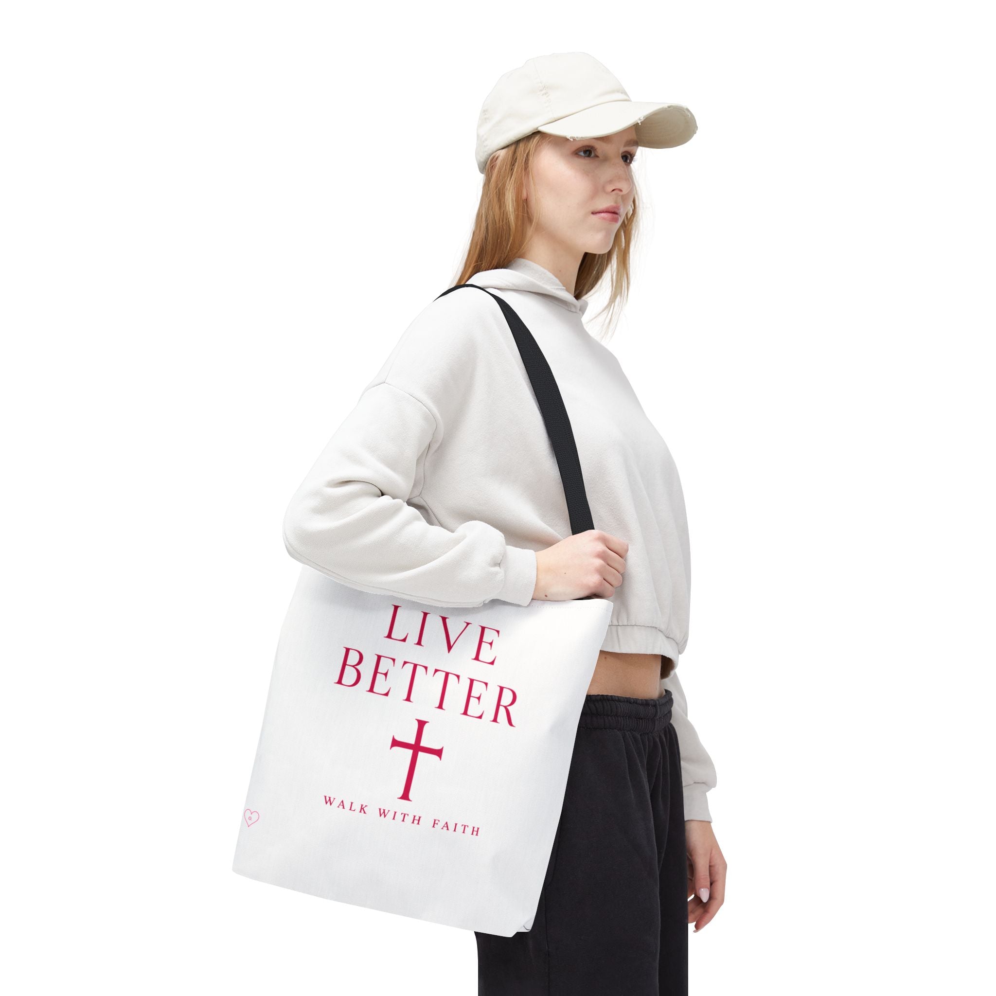 Bolso cruzado Live Better - Tote cristiano inspirador "Camina con fe"